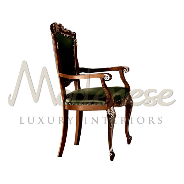 Baroque Carved Chair With Armrests - Chair With Armrests - Modenese Luxury Furniture & Lightings - classic baroque furniture, classic european furniture, classic french furniture, classic style chair, high-end italian furniture, imperial furniture, louis xv furniture, luxury furniture Italy, luxury interior design, luxury Italian furniture, luxury italian furniture brand, luxury mansion interior decor, modenese luxury interiors, neo roccoco chair, opulent villa decoration, royal palace furniture, royal pala