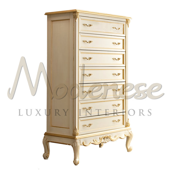 7-Drawers Chest Of Drawer - Chest Of Drawers - Modenese Luxury Furniture & Lightings - appealing radica wooden furniture, artisanal chest of drawer woodworking, attractive chest of quality design, baroque aesthetics, baroque chest of drawer, baroque classic chest of drawer, beautiful design, bespoke chest of drawer, bespoke production, best quality chest of drawer, carved wood chest of drawer, chest of drawer, chest of drawer details, chest of drawer french furniture reproduction, chest of drawer furniture,