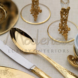Set 12 People - 75 Pieces 
(6 Flatwares For 12 People 
+ Combined Serving Set) - Tableware - Modenese Luxury Furniture & Lightings - antique flatware, baroque cutlery, baroque style cutlery, bronze luxury set, classic baroque luxury decor for table, classic italian tableware, classic luxury cutlery, classic luxury kitchen decor, exclusive cutlery, exclusive cutlery decor, exclusive design utensils, exclusive tableware, gold cutlery, goldware, home decor, impressive cutlery, interior design for kitchen, ital