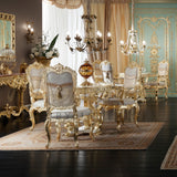 Pristine Baroque Chair With Armrests - Chair With Armrests - Modenese Luxury Furniture & Lightings - classic baroque furniture, classic european furniture, classic french furniture, classic roccoco chair, classic style chair, high-end italian furniture, imperial furniture, louis xv furniture, luxury furniture Italy, luxury interior design, luxury Italian furniture, luxury italian furniture brand, luxury mansion decor, modenese luxury interiors, opulent villa decoration, royal palace furniture, royal palace 