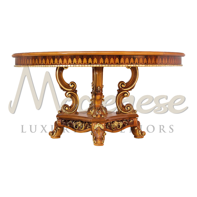 Bespoke Marquetry Table - Table - Modenese Luxury Furniture & Lightings - classic baroque furniture, classic european furniture, classic french dining table set, classic french furniture, classic inlay round table, classic marquetry table, classic round table, classic style armchair, high-end italian furniture, imperial furniture, Italian furniture brand, italian table design, louis furniture, louis xv furniture, luxurious furniture brand, luxury classic dining table set, luxury classic furniture, luxury di