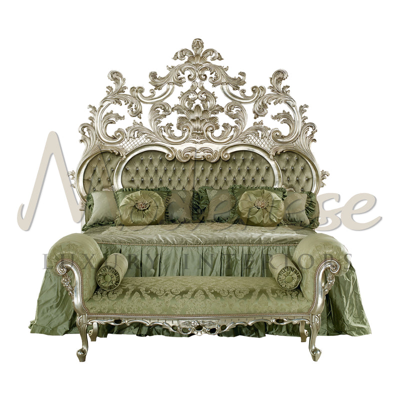 Royal Green Double Bed - Bed - Modenese Luxury Furniture & Lightings - classic baroque bedroom, classic luxury interiors, classic style armchair, elegant bedroom design, french furniture, french palace furniture, high-end italian furniture, imperial design, imperial furniture, Italian furniture brand, italian made furniture, louis 15 furniture, louis xv, luxurious furniture brand, luxury bedroom decoration, luxury bedroom furniture, luxury bedroom furniture
baroque furniture, luxury bedroom settings, luxury