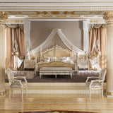Traditional Beige Double Bed - Bed - Modenese Luxury Furniture & Lightings - baroque furniture, classic baroque bedroom, classic luxury interiors, classic style armchair, elegant bedroom design, french furniture, french palace furniture, high-end italian furniture, imperial design, imperial furniture, Italian furniture brand, italian made furniture, louis 15 furniture, louis xv, luxurious furniture brand, luxury bed furniture, luxury bedroom furniture, luxury bedroom settings, luxury classic bedroom, luxury