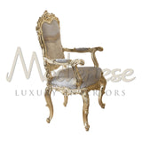 Pristine Baroque Chair With Armrests - Chair With Armrests - Modenese Luxury Furniture & Lightings - classic baroque furniture, classic european furniture, classic french furniture, classic roccoco chair, classic style chair, high-end italian furniture, imperial furniture, louis xv furniture, luxury furniture Italy, luxury interior design, luxury Italian furniture, luxury italian furniture brand, luxury mansion decor, modenese luxury interiors, opulent villa decoration, royal palace furniture, royal palace 