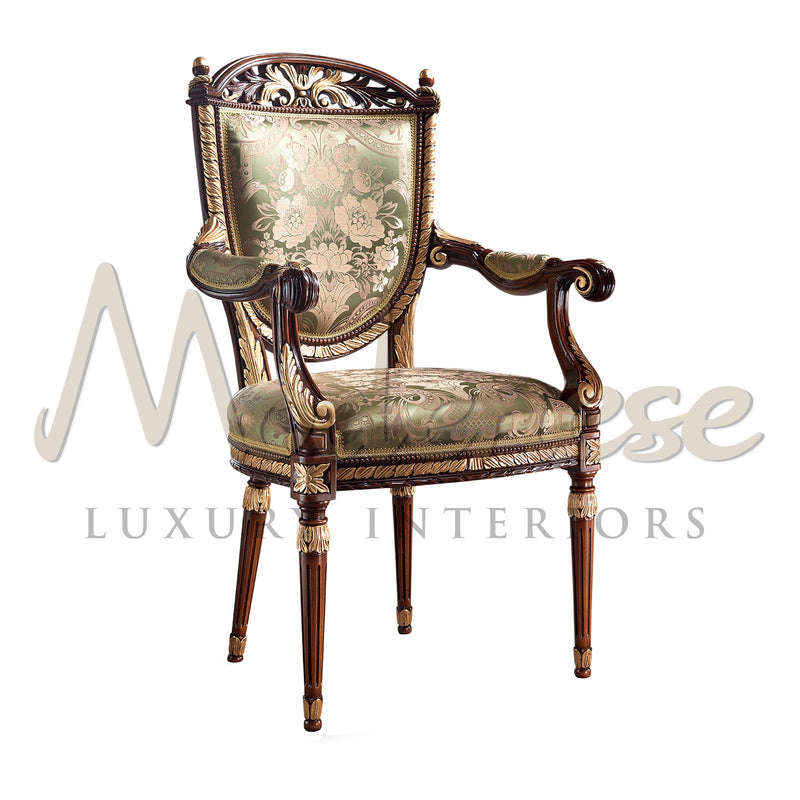 Prestige Upholstered Chair With Armrests - Chair With Armrests - Modenese Luxury Furniture & Lightings - classic baroque furniture, classic european furniture, classic french furniture, classic style chair, high-end italian furniture, imperial furniture, louis xvi furniture, luxury furniture Italy, luxury interior design, luxury Italian furniture, luxury italian furniture brand, luxury mansion decor, modenese luxury interiors, opulent villa decoration, royal interior design, royal palace furniture, victoria