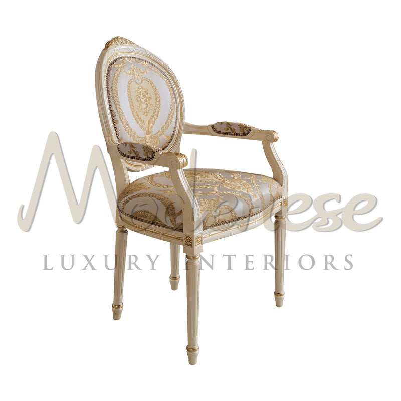 Neo-Baroque Wooden Chair With Armrests - Chair With Armrests - Modenese Luxury Furniture & Lightings - classic baroque furniture, classic european furniture, classic french furniture, classic style chair, high-end italian furniture, imperial furniture, louis xv furniture, luxury furniture Italy, luxury interior design, luxury Italian furniture, luxury italian furniture brand, luxury mansion interior decor, modenese luxury interiors, neo roccoco chair, opulent villa decoration, royal palace furniture, royal 