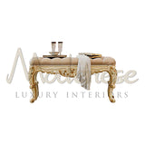 Hand Crafted Bed Bench - Bed Bench - Modenese Luxury Furniture & Lightings - asnaghi luxury pouffe collection, baroque style, bella vita furniture, bespoke bench, bespoke items, bespoke pouffe, best italian quality pouffes, best quality bench, best quality furniture, carved pouffes structure, classic luxury pouffe, classic upholstered pouffes, classical pouffe, comfort classic pouffe, custom-made bench, custom-made royal bench, custom-made royal furniture, custom-made supreme bench, customization, customize