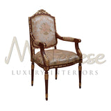 Floral Upholstered Wooden Chair With Armrests - Chair With Armrests - Modenese Luxury Furniture & Lightings - classic baroque furniture, classic european furniture, classic french furniture, classic roccoco chair, classic style chair, high-end italian furniture, imperial furniture, louis xv furniture, luxury furniture Italy, luxury interior design, luxury Italian furniture, luxury italian furniture brand, luxury mansion decor, modenese luxury interiors, opulent villa decoration, royal palace furniture, roya