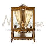 Neo-Classical Radica Console With Mirror Panel - Console Table - Modenese Luxury Furniture & Lightings - classic baroque console table, classic baroque furniture, classic french furniture, classic villa interior, french palace furniture, high-end console table, imperial console table, italian made furniture, louis xv furniture, luxury classic furniture, luxury french furniture, luxury furniture brand, luxury living room sets, luxury marble top table, luxury palace furniture, luxury villa interior design, mo