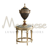 Round Side Table With Azul Macaubas Marble Top - Table - Modenese Luxury Furniture & Lightings - classic baroque furniture, classic french furniture, classic marble top table, emperor furniture, golden baroque table, high-end italian furniture, high-end side table, imperial table, italian made furniture, louis xvi furniture, luxury classic furniture, luxury decoration, luxury furniture brand, luxury Italian furniture, luxury living room design, luxury side table, luxury table Italy, luxury villa interior cl