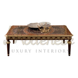 Rectangular Marquetry Baroque Coffee Table - Table - Modenese Luxury Furniture & Lightings - bespoke furniture, classic baroque furniture, classic baroque table, classic coffee table, classic french furniture, elegant coffee table, french palace furniture, high-end coffee table, high-end italian furniture, high-end mansion decoration, imperial style furniture, inlay table top, italian made furniture, louis xvi furniture, luxurious furniture brand, luxury classic furniture, luxury decoration, luxury furnitur