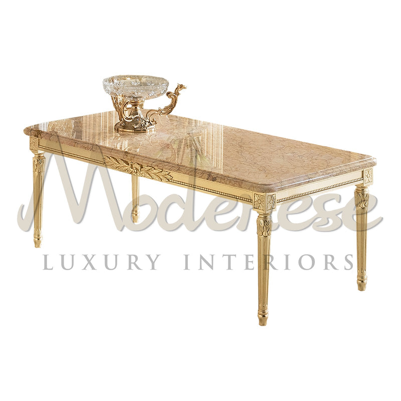 Rectangular Crema Valencia Marble Coffee Table - Table - Modenese Luxury Furniture & Lightings - baroque furniture, baroque style furniture, classic baroque furniture, classic baroque table, classic coffee table, classic french furniture, classic furniture brand, classic interior design, empire style furniture, high-end italian furniture, imperial furniture, italian made furniture, louis xiv furniture, luxury classic coffee table, luxury classic furniture, luxury decoration, luxury furniture Italy, luxury I