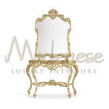 Exclusive Hand-Gilded Console - Console - Modenese Luxury Furniture & Lightings - classic baroque furniture, classic french furniture, french palace furniture, gilded console table, hand carved table, high-end console table, high-end italian furniture, imperial console table, italian made furniture, louis xv furniture, luxury console table, luxury decoration, luxury Italian furniture, luxury table Italy, luxury villa interior classic, luxury villa interior design, modenese luxury interiors, royal palace int
