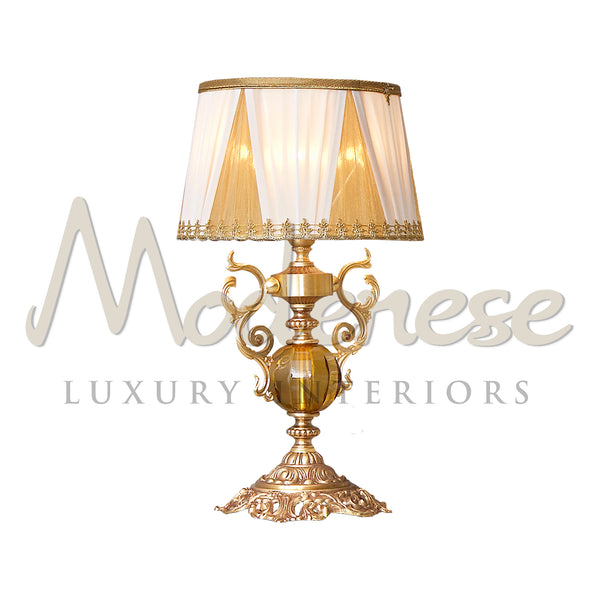 Table Lamp - Table Lamp - Modenese Luxury Furniture & Lightings - 100% italian lamp, 24k plated finish, antique classic lamps, antique crystal night table incredible luxury table lamp, artisanal lamp, augustian table lamp, baroque bedroom crystal sphere decoration, baroque bedroom design, baroque design, baroque furniture, baroque lamps, baroque luxury, baroque style, baroque style lamp, baroque touch, bedroom lamp, bedroom luxury lighting, bespoke royal lamp, best crystal quality, best hall lamps, best ita