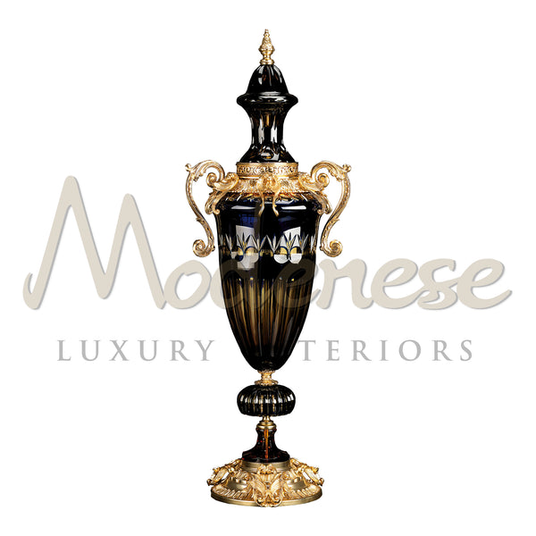 Giant Amphora With Melted Handles - Vase - Modenese Luxury Furniture & Lightings - baroque handmade carved vase, baroque traditional vase, baroque venetian style vase, bespoke exclusive design vase, best italian luxury home accessories, best italian villa project accessories, chippendale vase, classic vase stands, elegant bespoke vase, elegant design vase stands, french furniture vase, handcrafted solid wood vase, handmade carved vase, handmade italian furniture manufacturing, home décor bespoke accessories