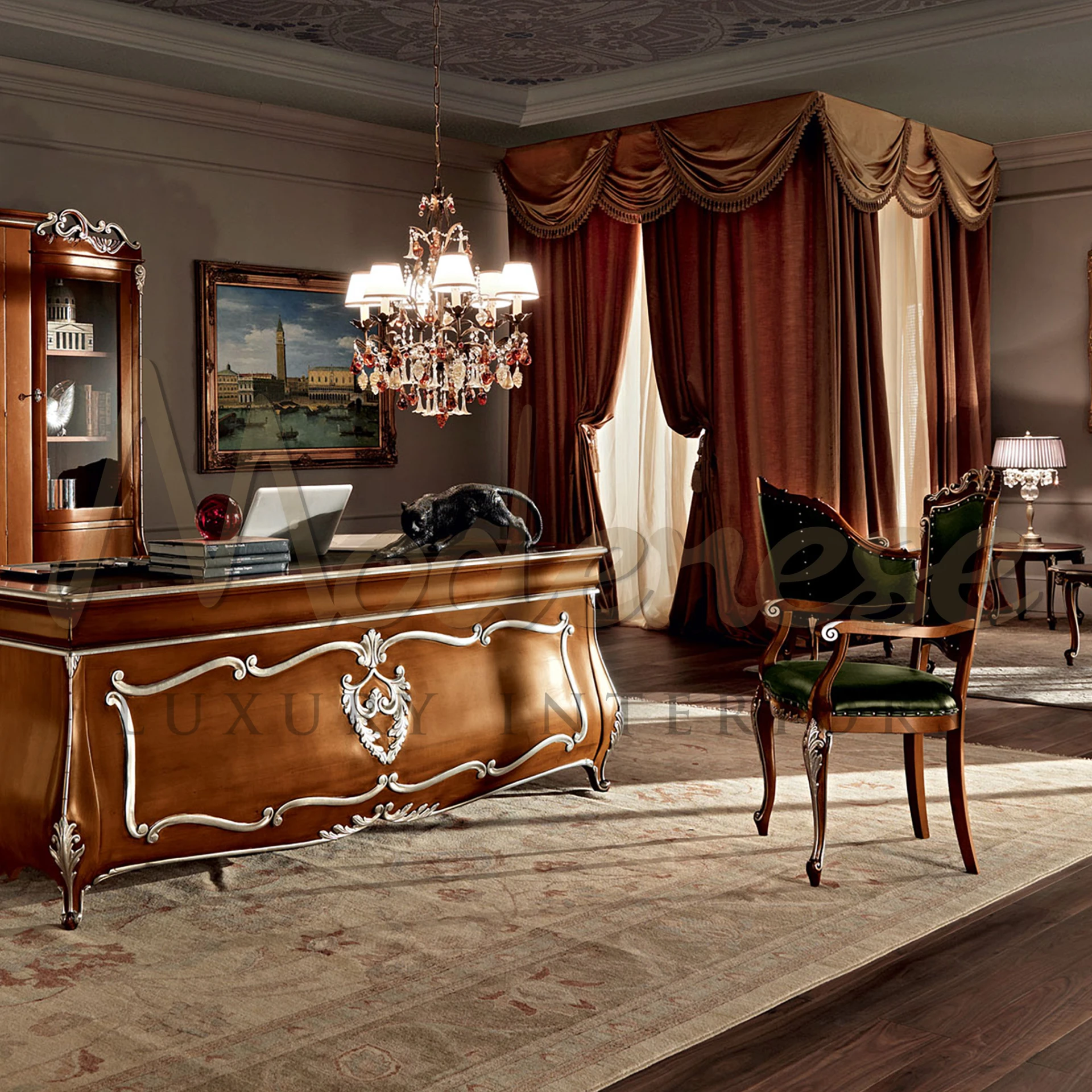 Dark shading palette dark wood italian furniture designs By Modenese Luxury Furniture