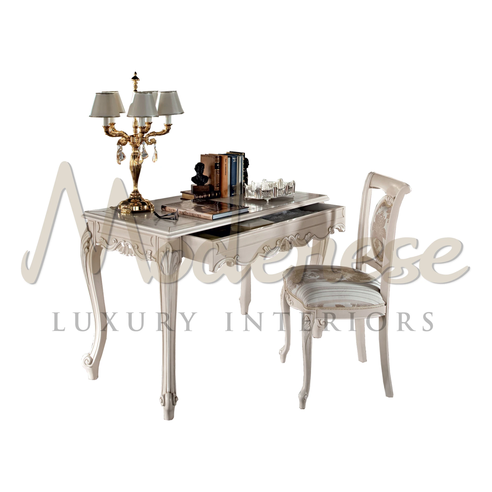 Elegant classic writing desk table for classical interior spaces