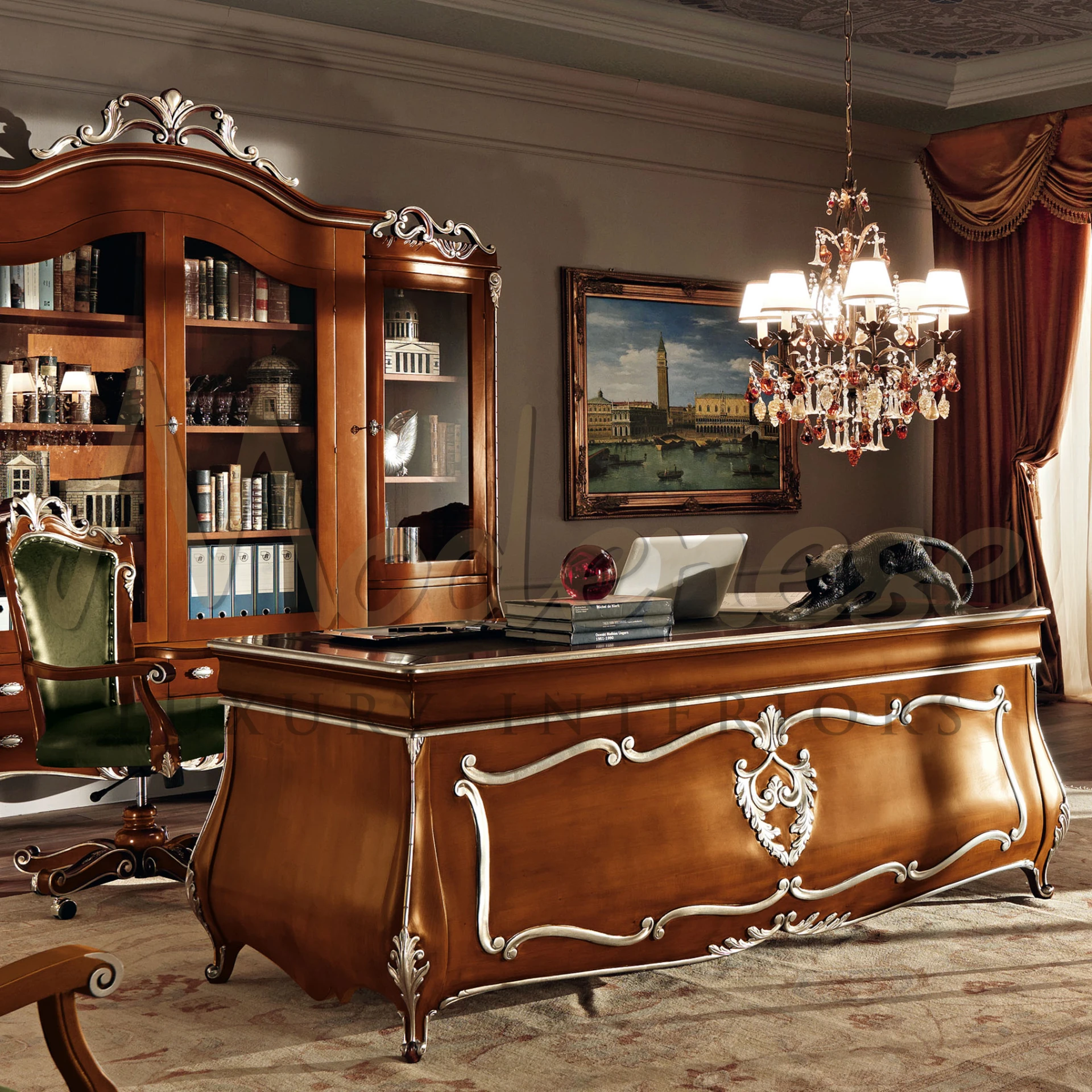 Luxury classic traditional office furniture - Italian classic furniture, Traditional home office furniture By Modenese Luxury Furniture