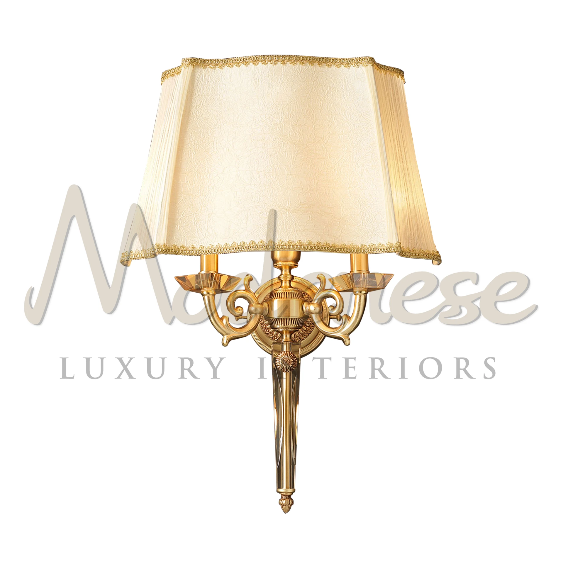 Shiny Gold Palazzo Lamp with Classic Shade and Fancy Base