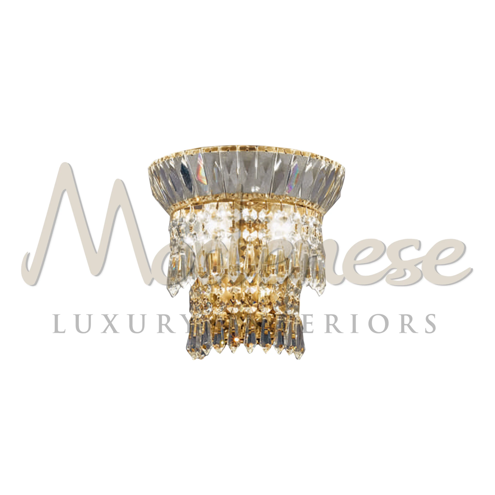 Luxurious Enchanting Luminary wall lamp with gold trim and sparkling crystals