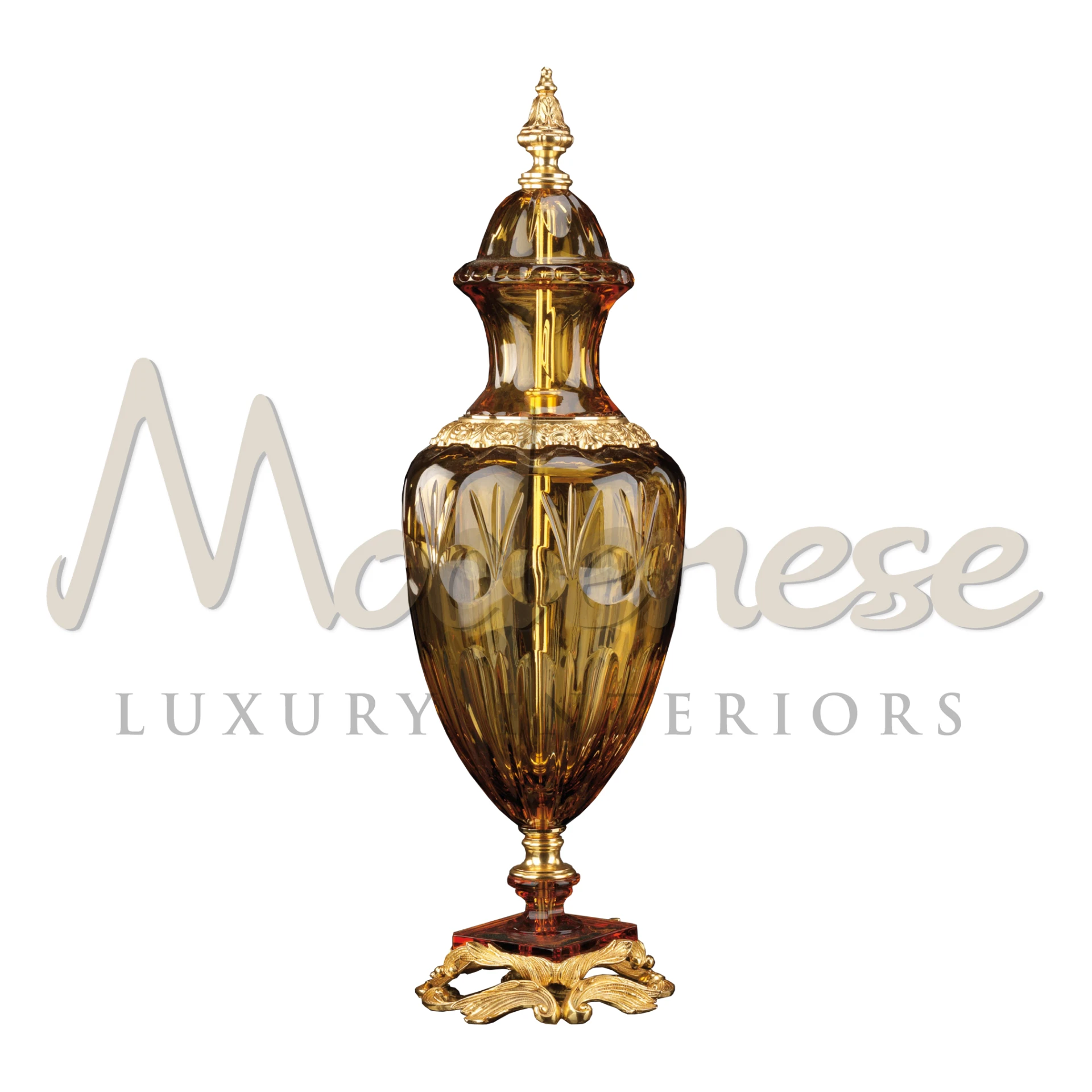 Elegant design Crystal Amphora, a baroque traditional vase by Modenese Furniture
