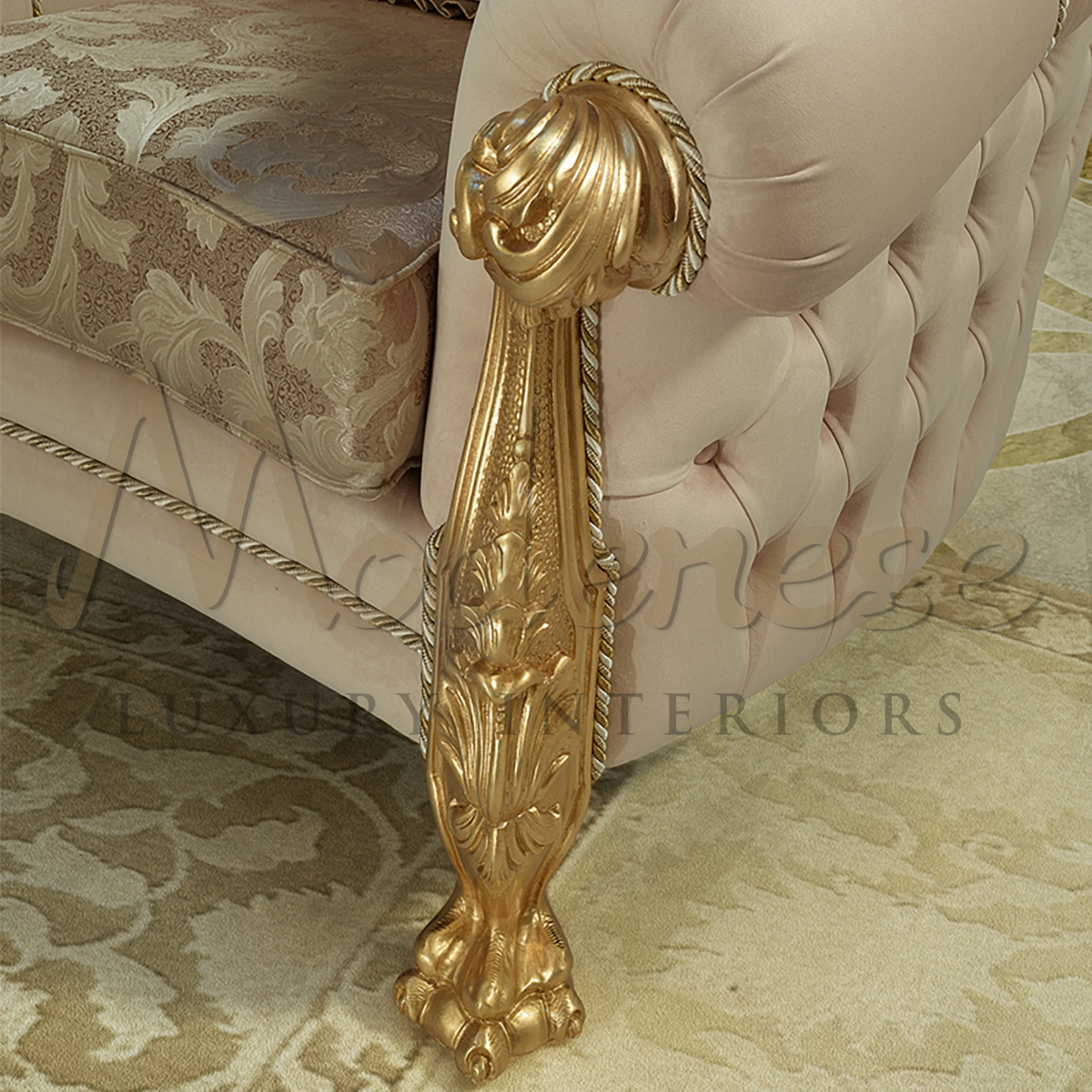 Luxurious Gilded Accent Chair for Timeless Glamour