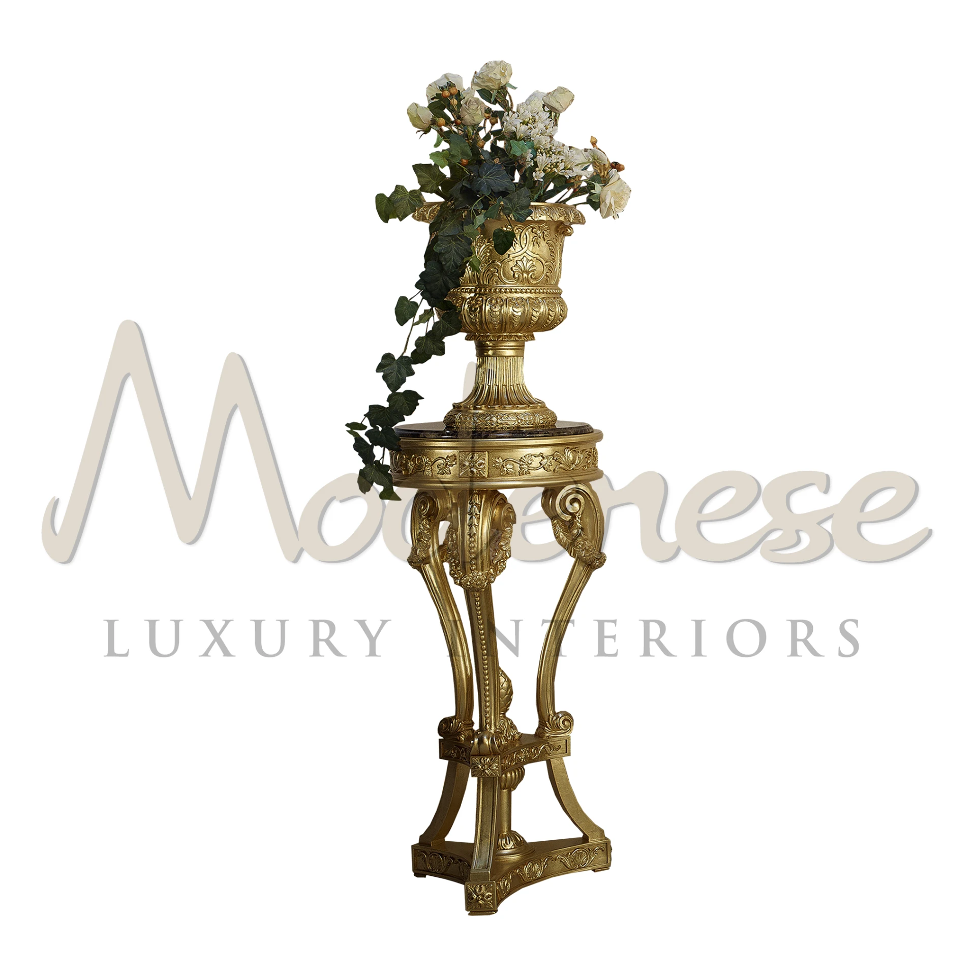 Luxurious Italian Villa Rococò Column Vase Stand for Elegant Interiors