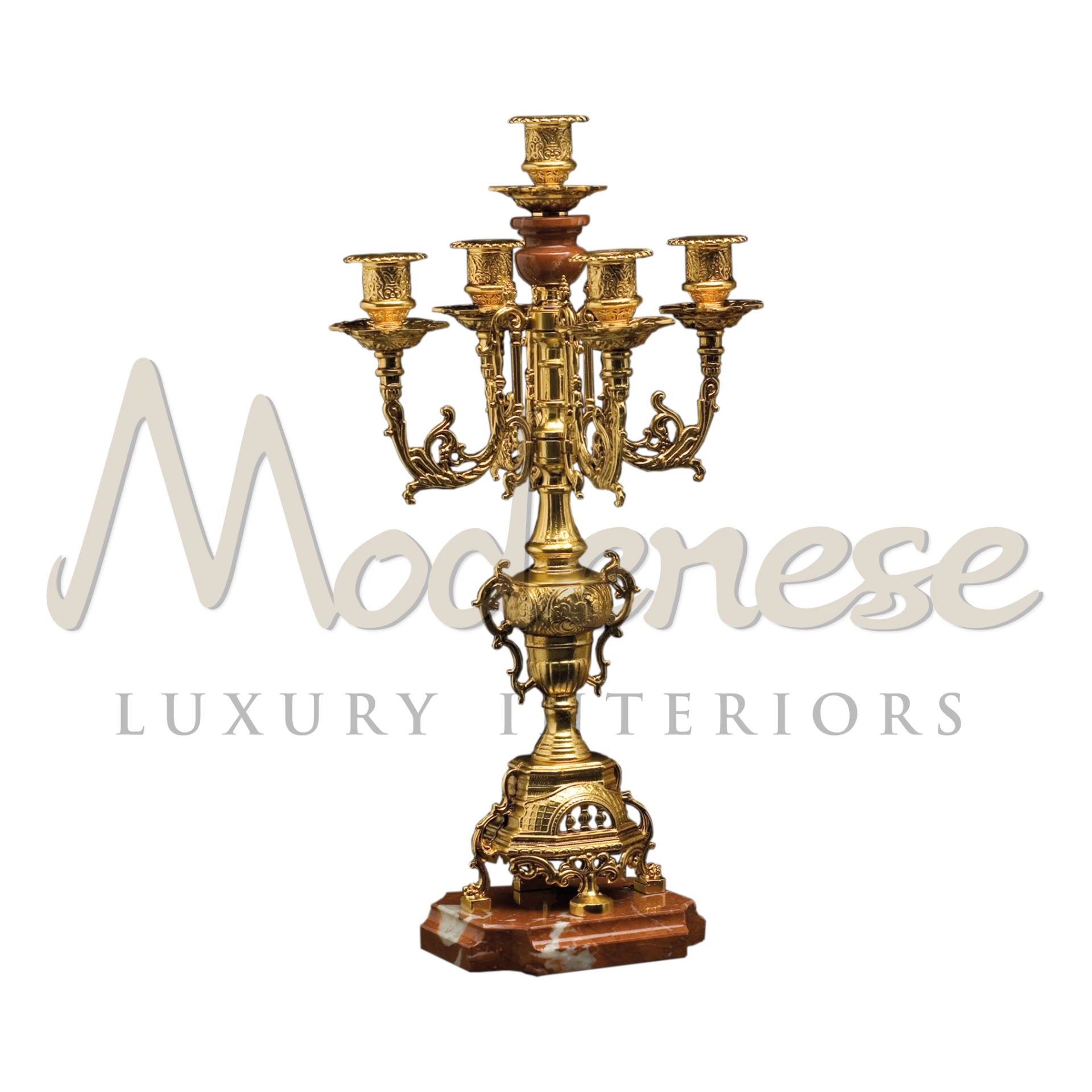 Elegant Gold Finished Candelabra with Marble Options for Luxurious Lighting