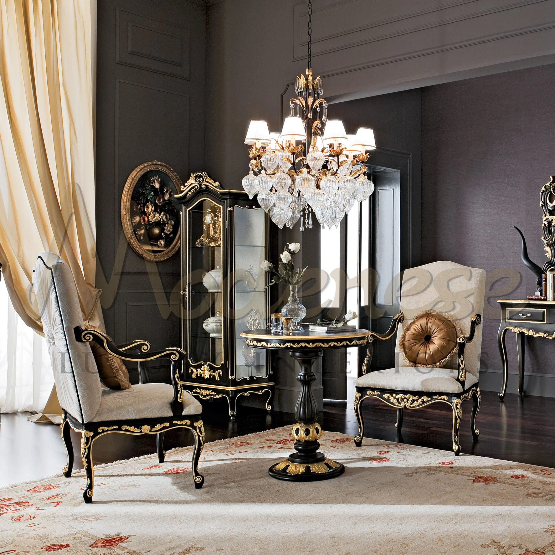 Bespoke Rococo Armchair: Timeless Beauty with Customized Comfort