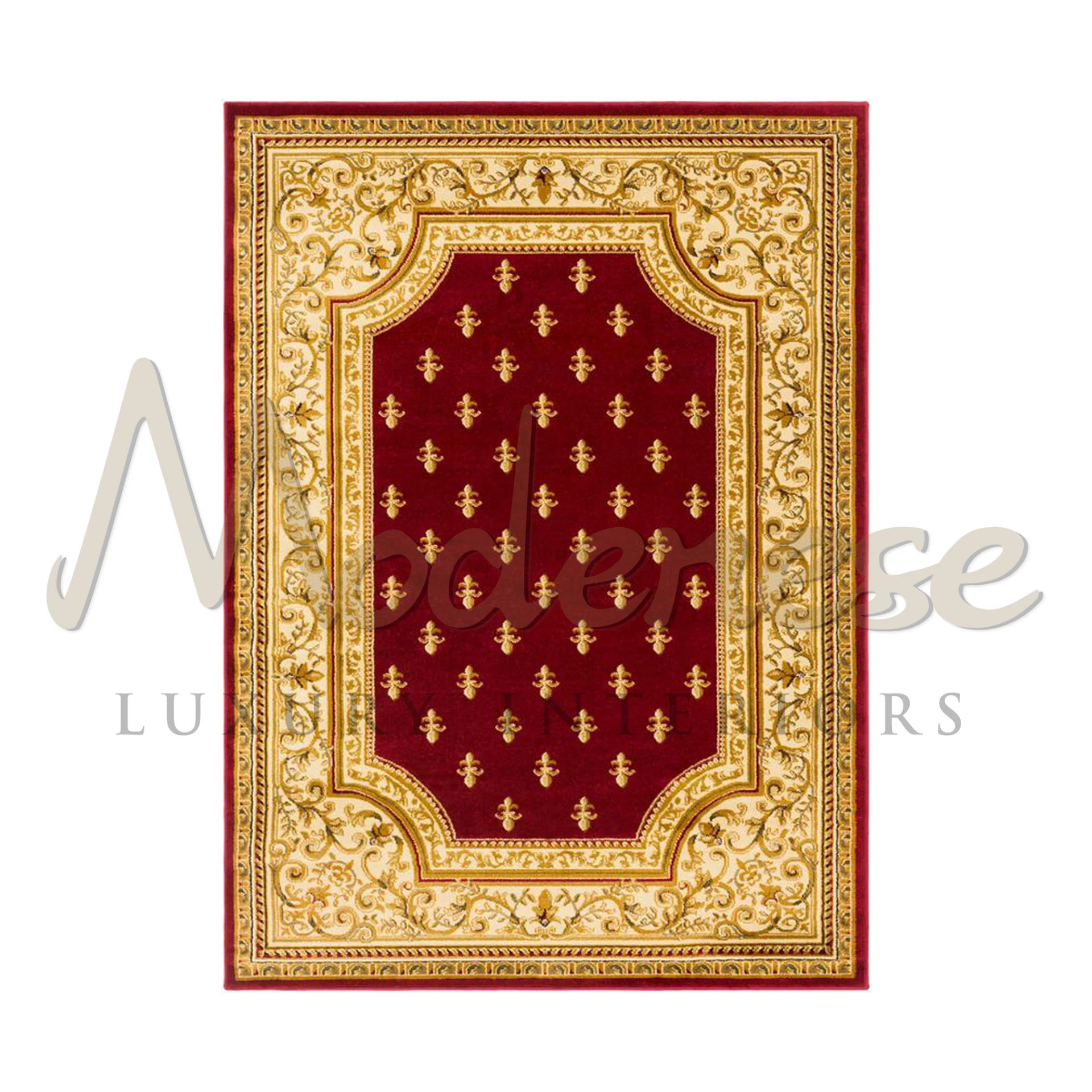 Pure Silk Handcrafted Red Rug for luxury interior design projects
