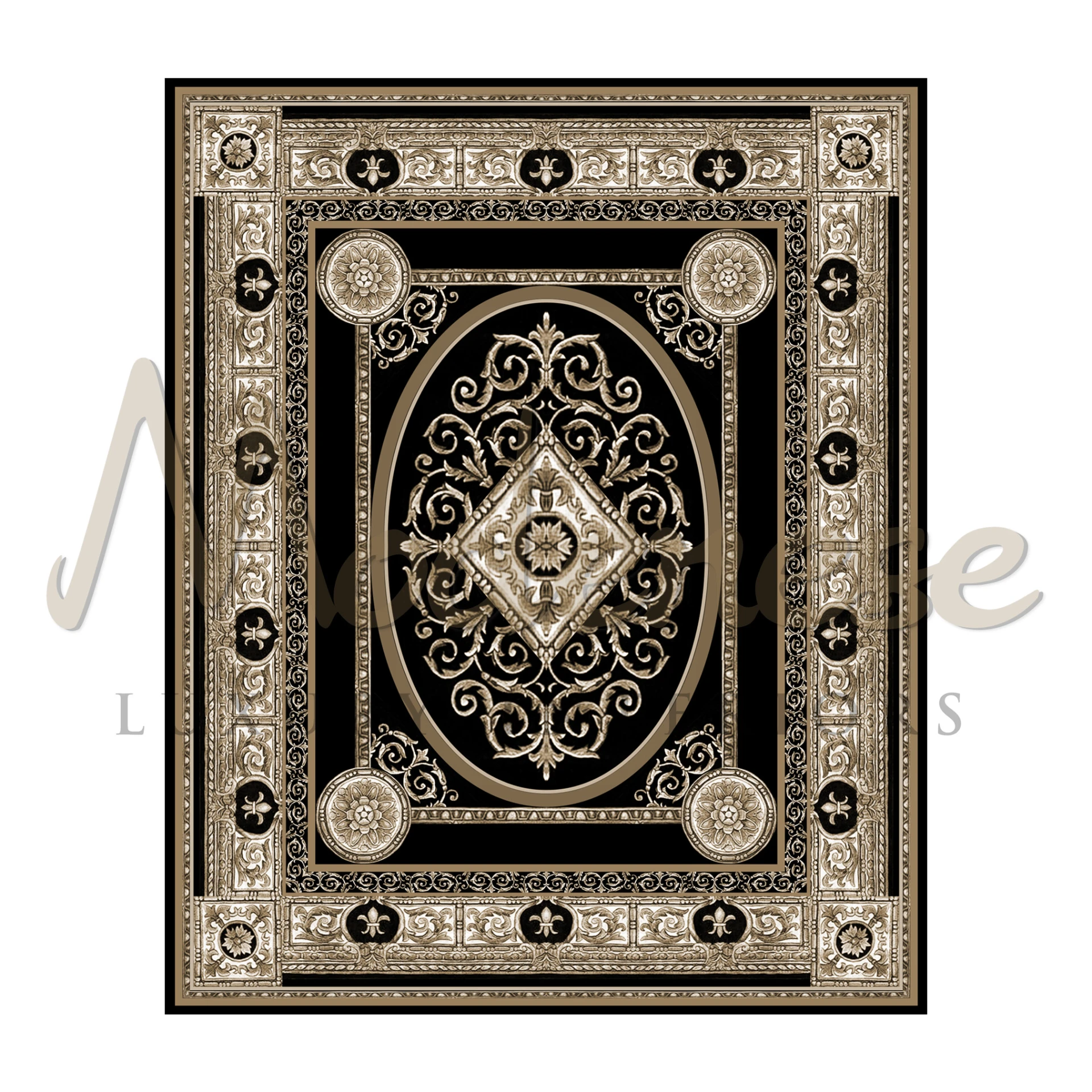 Classy Pure Silk Handcrafted Black Rug