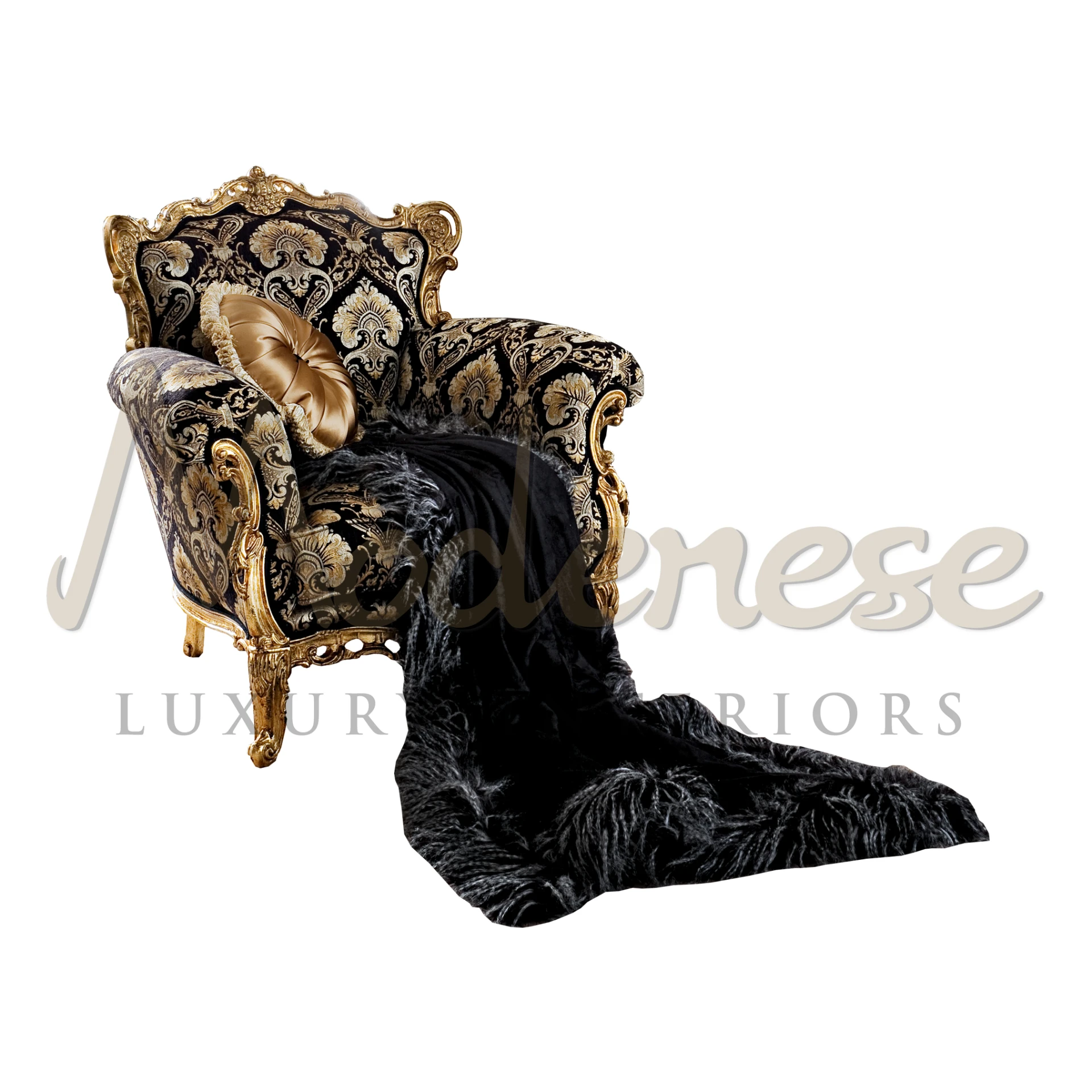 Ornate Carved Baroque Armchair: Timeless Beauty and Unrivaled Craftsmanship