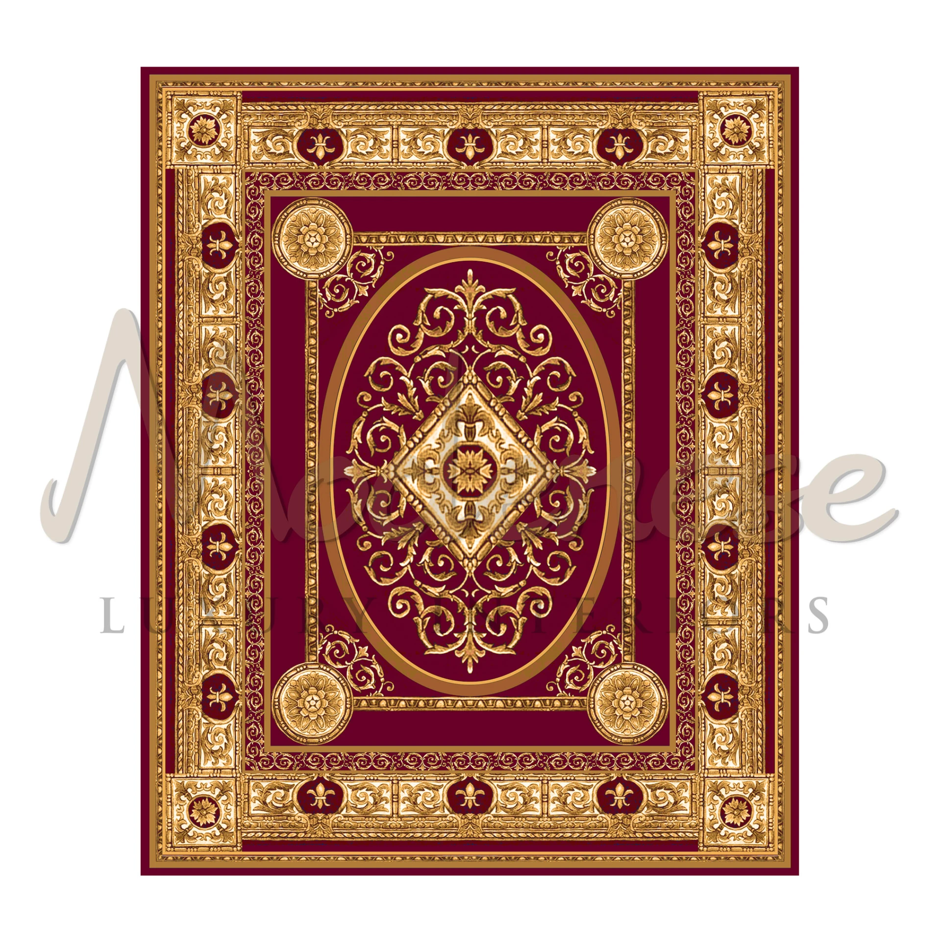 Classy Pure Silk Handcrafted Red Rug for classicl luxury projects