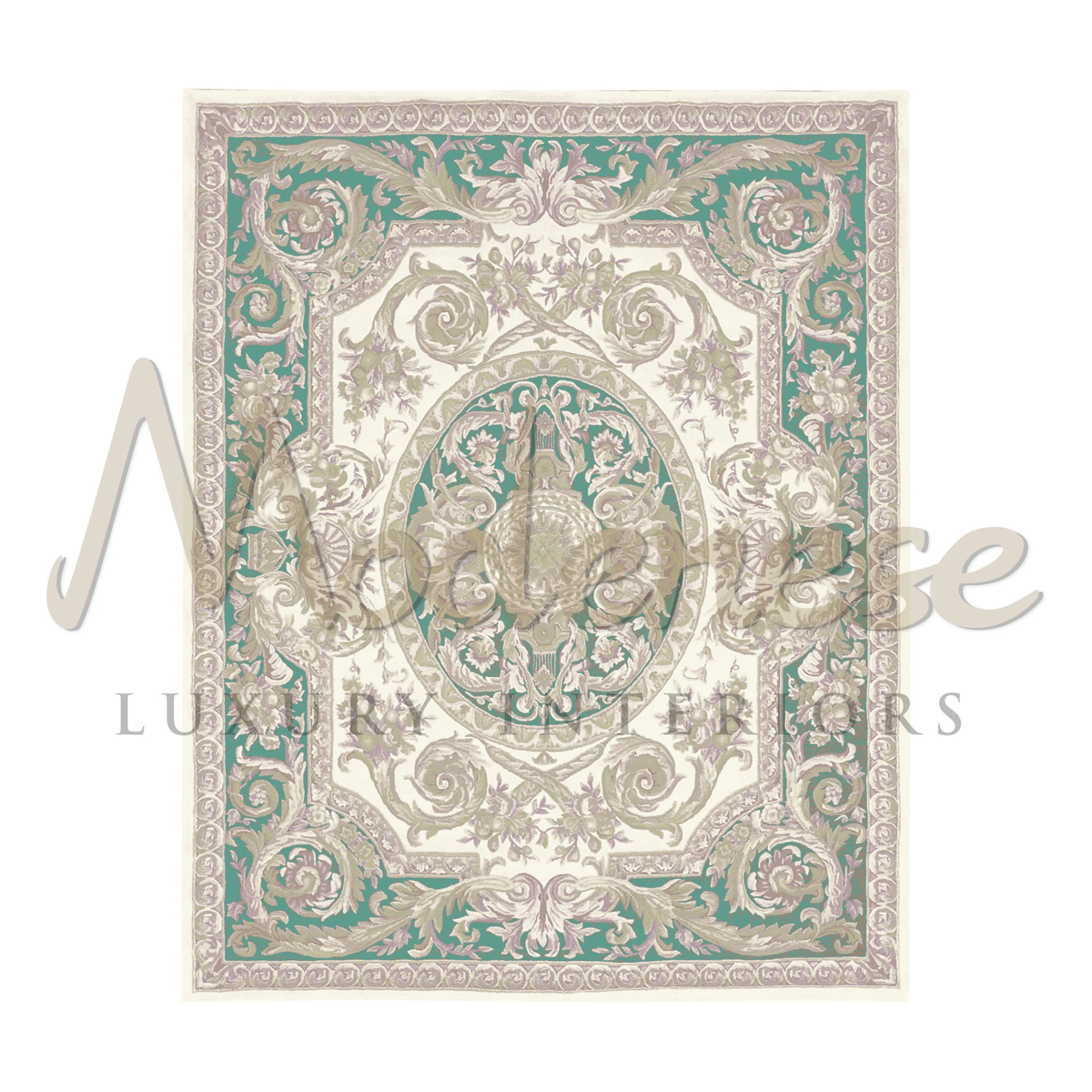 Shiny Pure Handcreated Light Blue Rug for elegant palaces projects