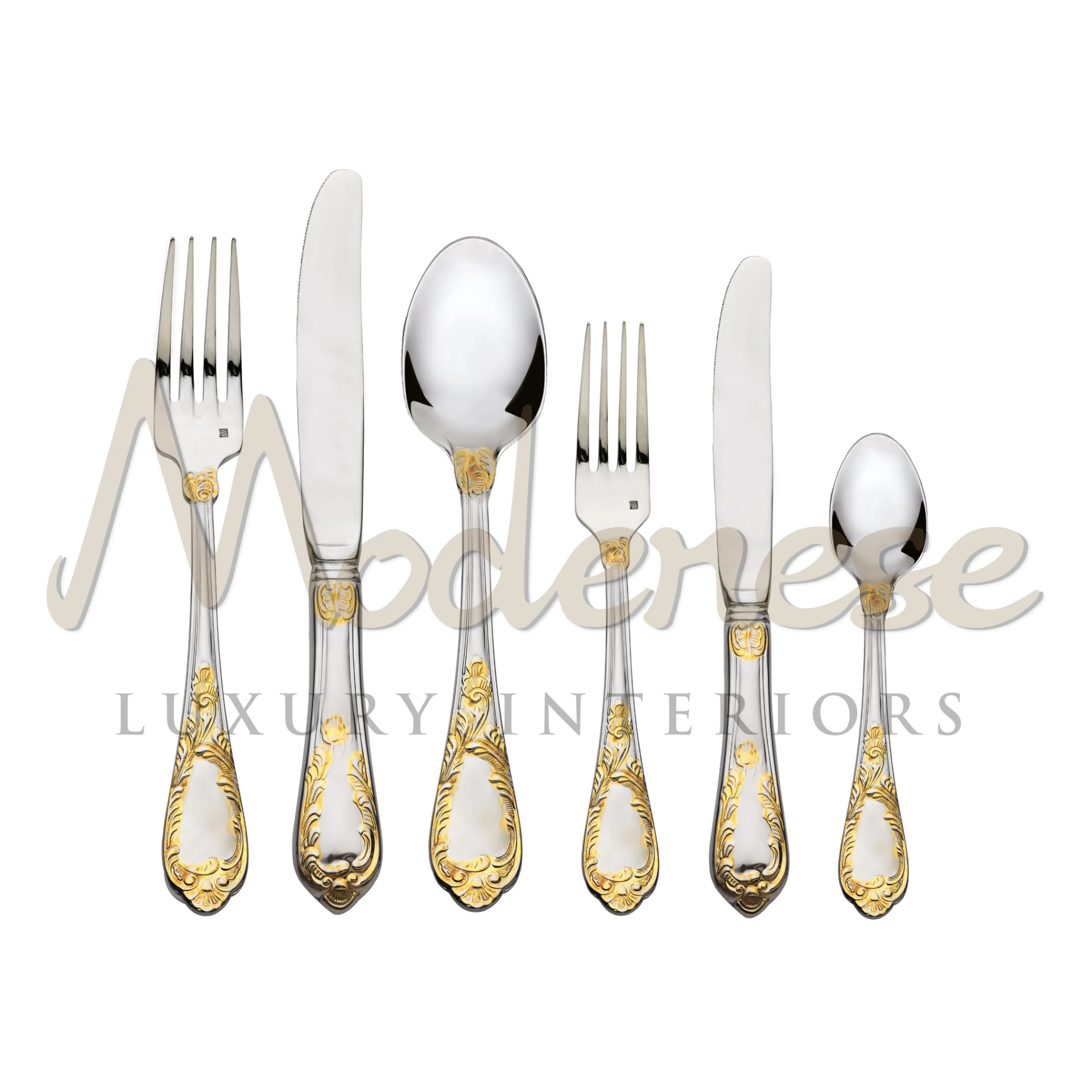 Luxurious 'Inox, Gold & Silver' tableware featuring a fusion of silver shine and gold accents