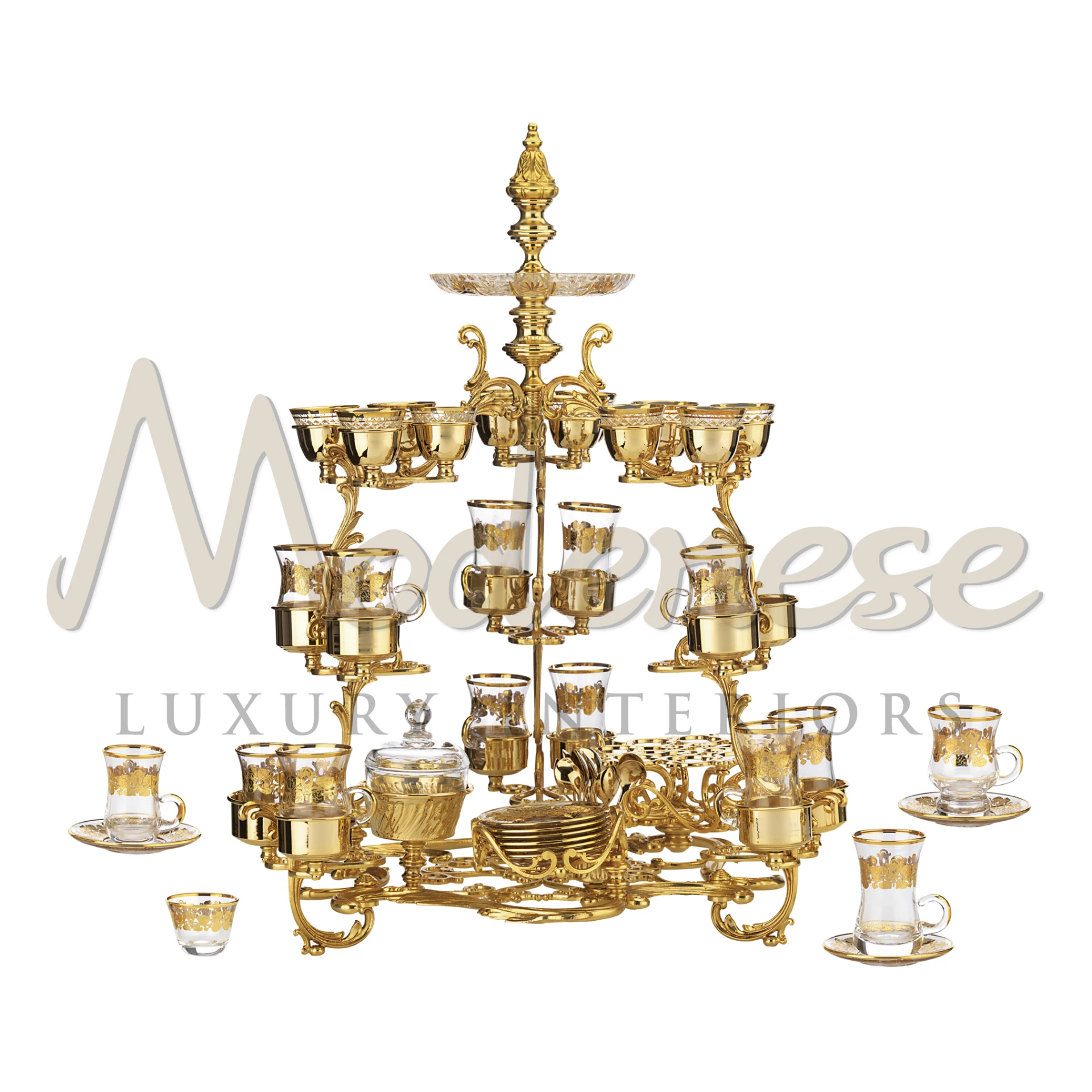 Majesty Tea Set with Luxurious Golden Finish
