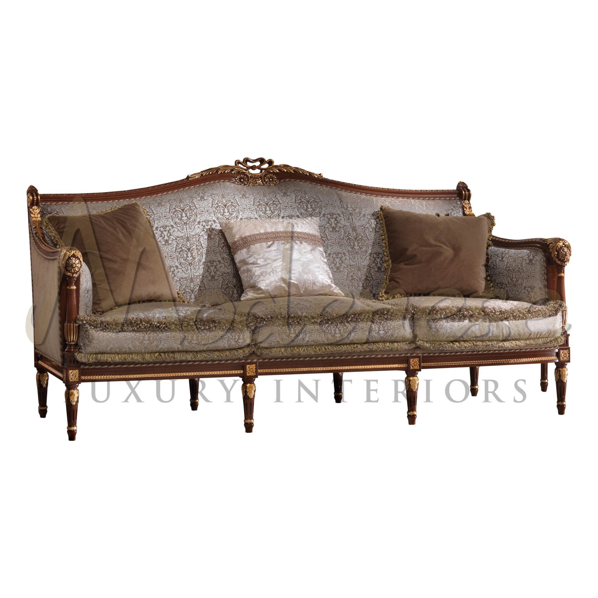 Opulent Handcarved Imperial Sofa: A Statement of Regal Splendor
