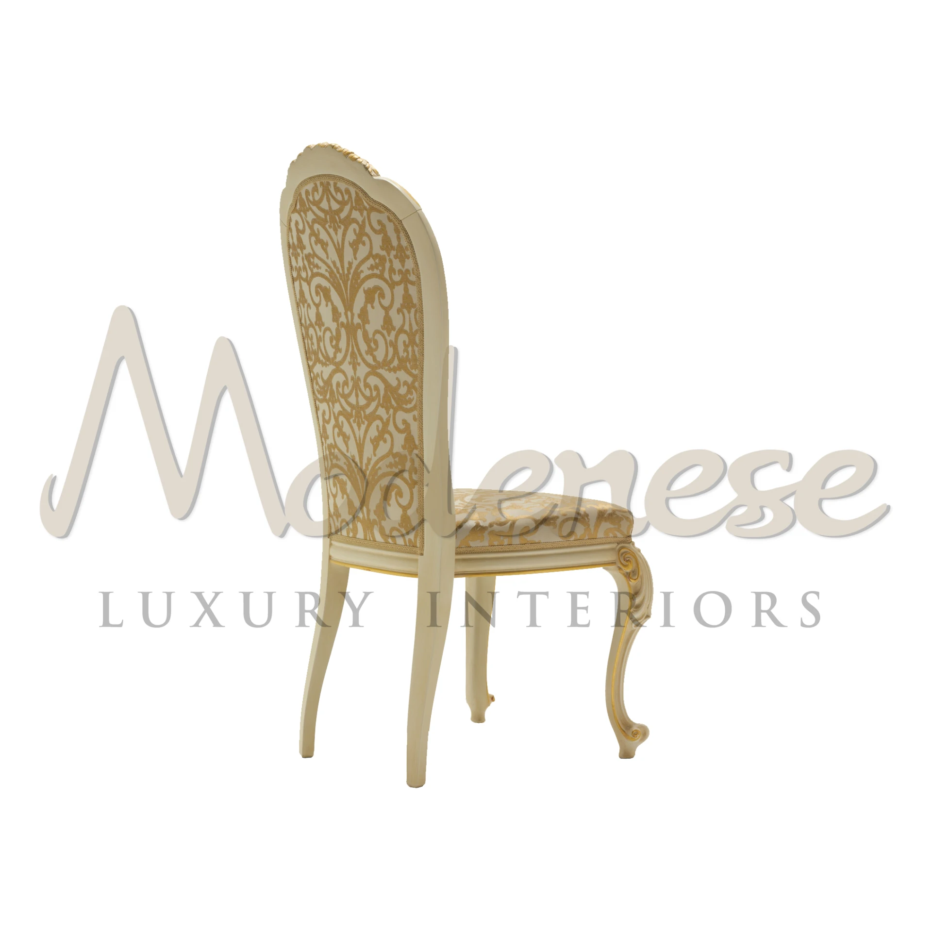 Luxury Venetian Style chair with cream and gold design details.