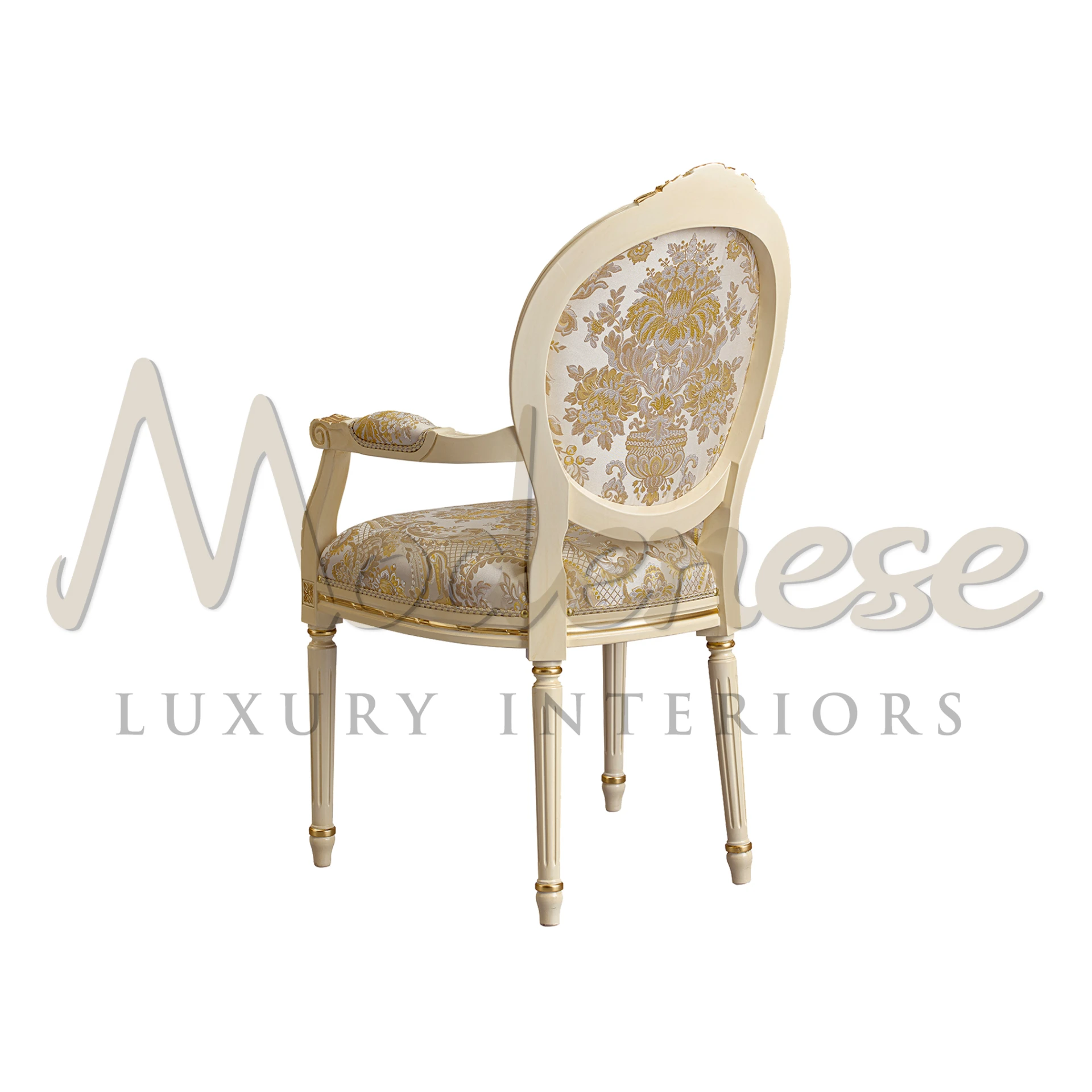 Luxurious Hand Painted chair with floral designs from Modenese Luxury Furniture.