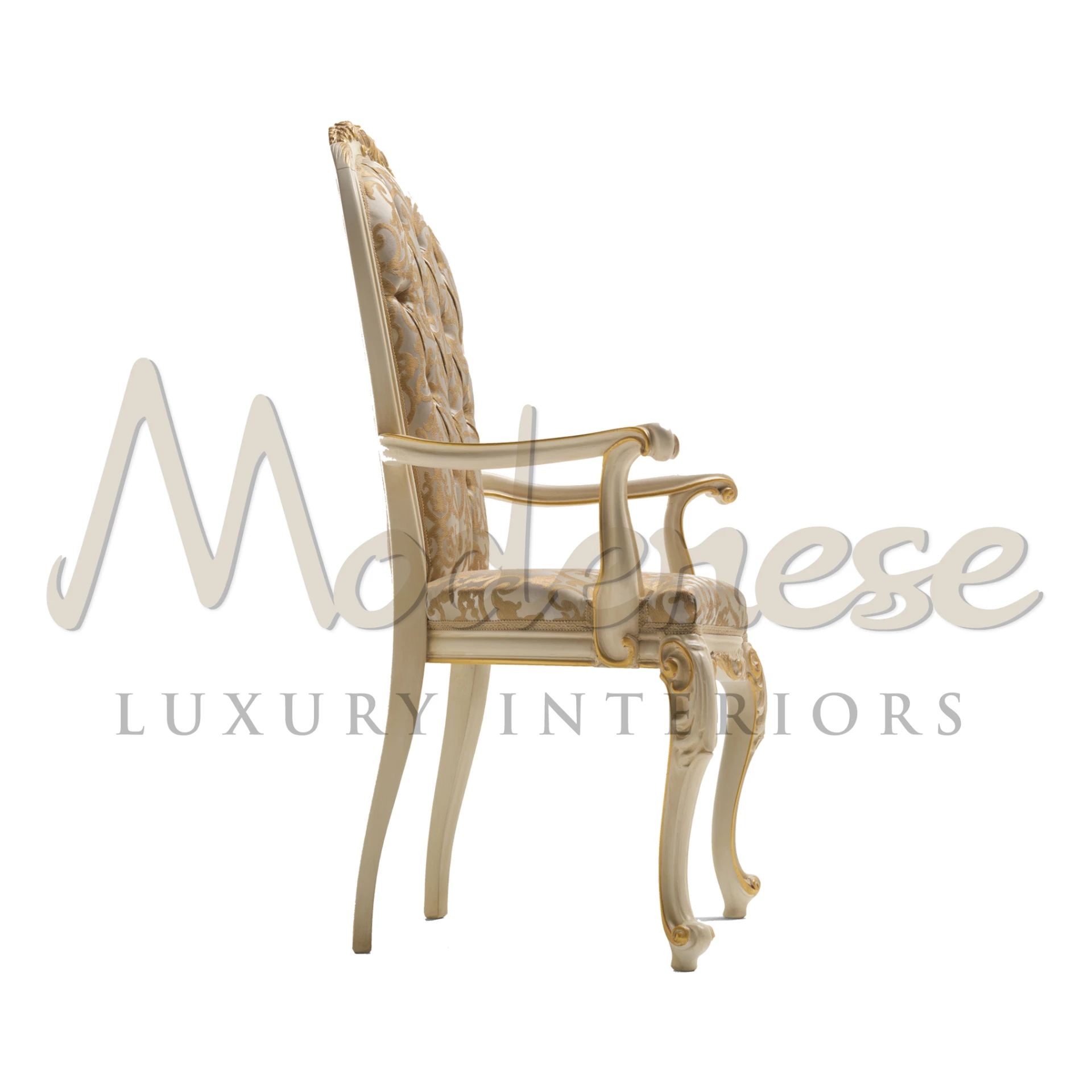 Classic style Italian upholstered chair, where elegance meets comfort of dining.