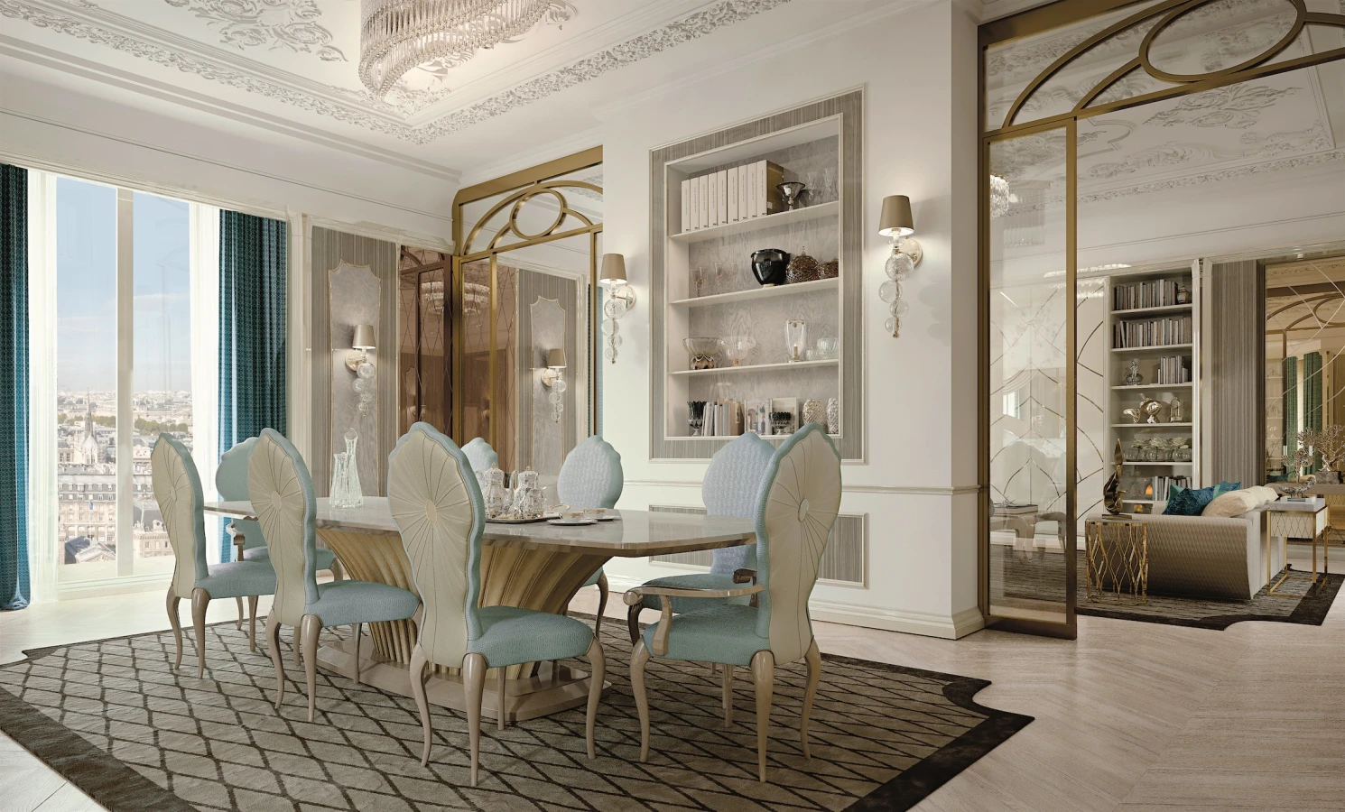 Made in Italy contemporary soft classic dining room furniture for stylish apartments