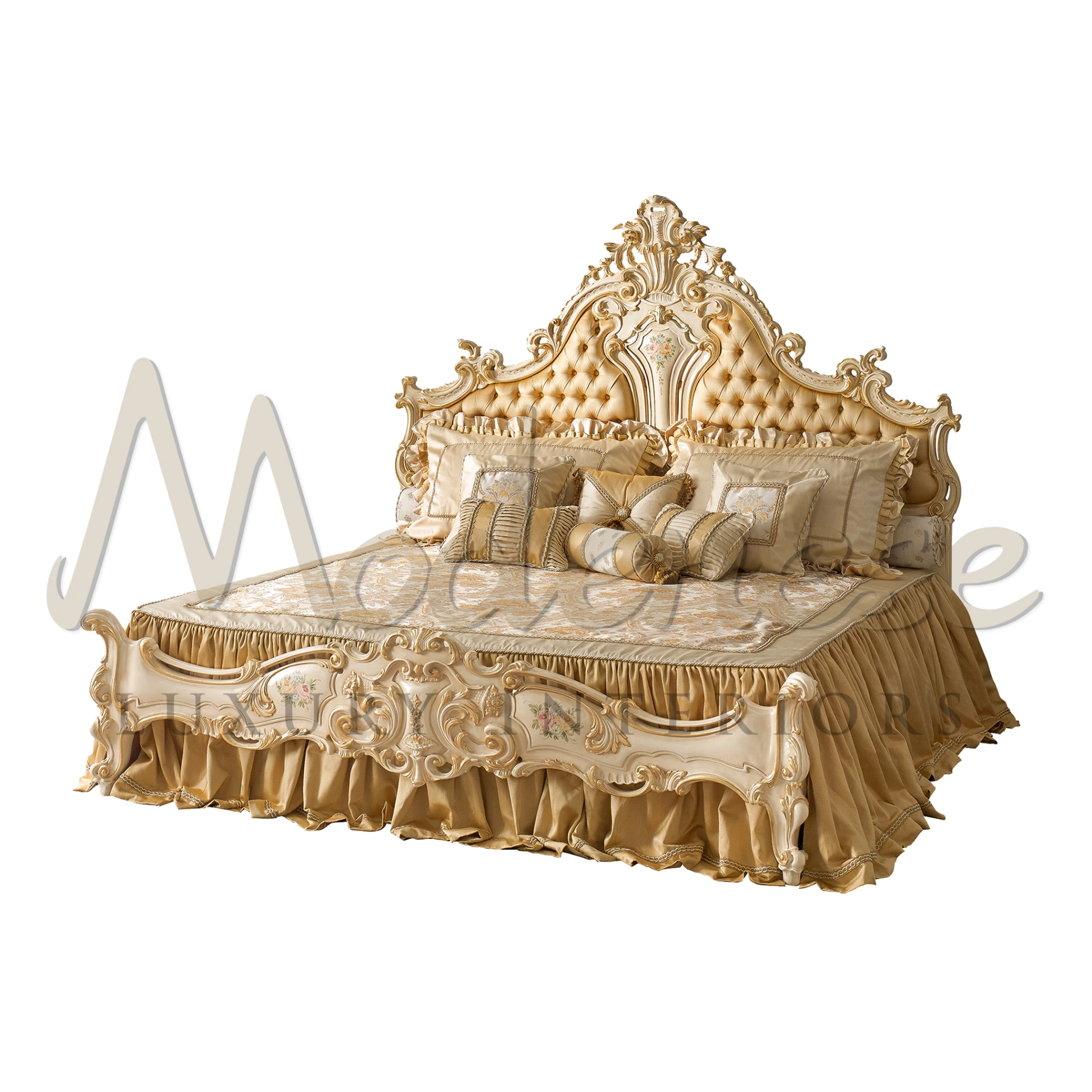 Elegantly crafted Victorian Double Bed, adorned with intricate carvings, exuding timeless charm and grace.