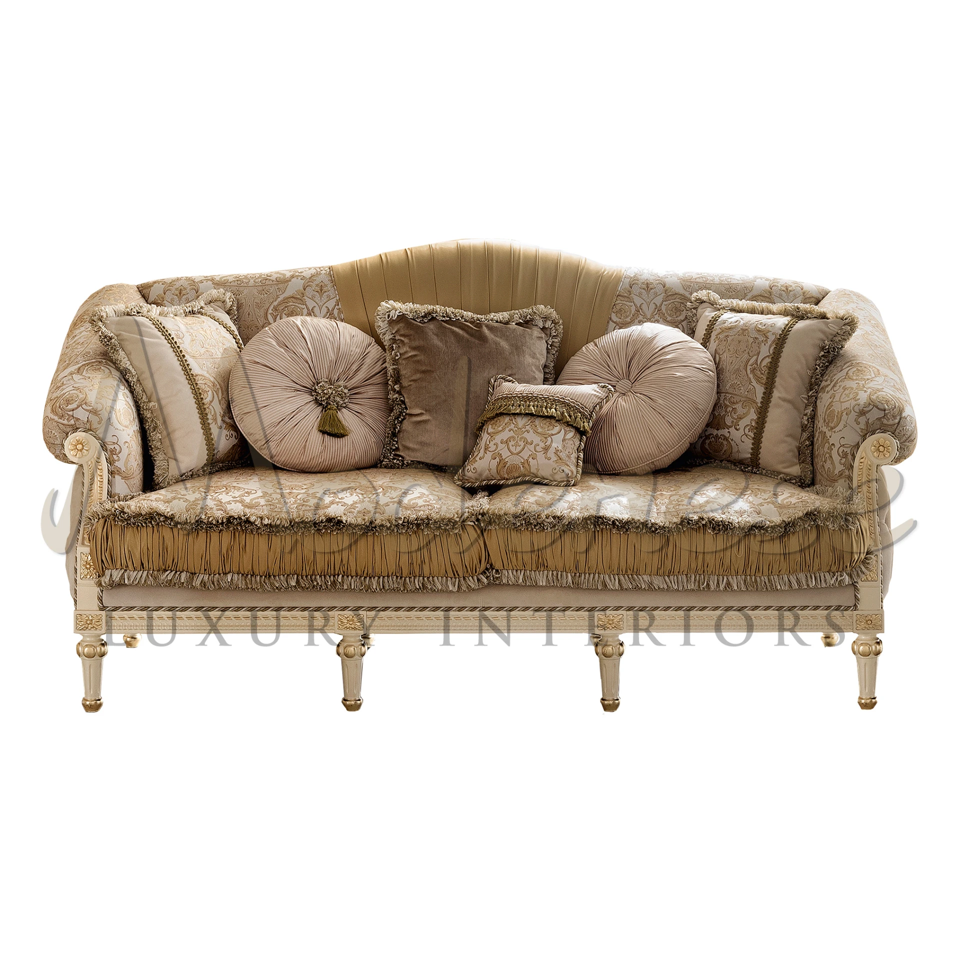 Step into the opulent world of Versailles with our Versailles Style Upholstered Sofa.