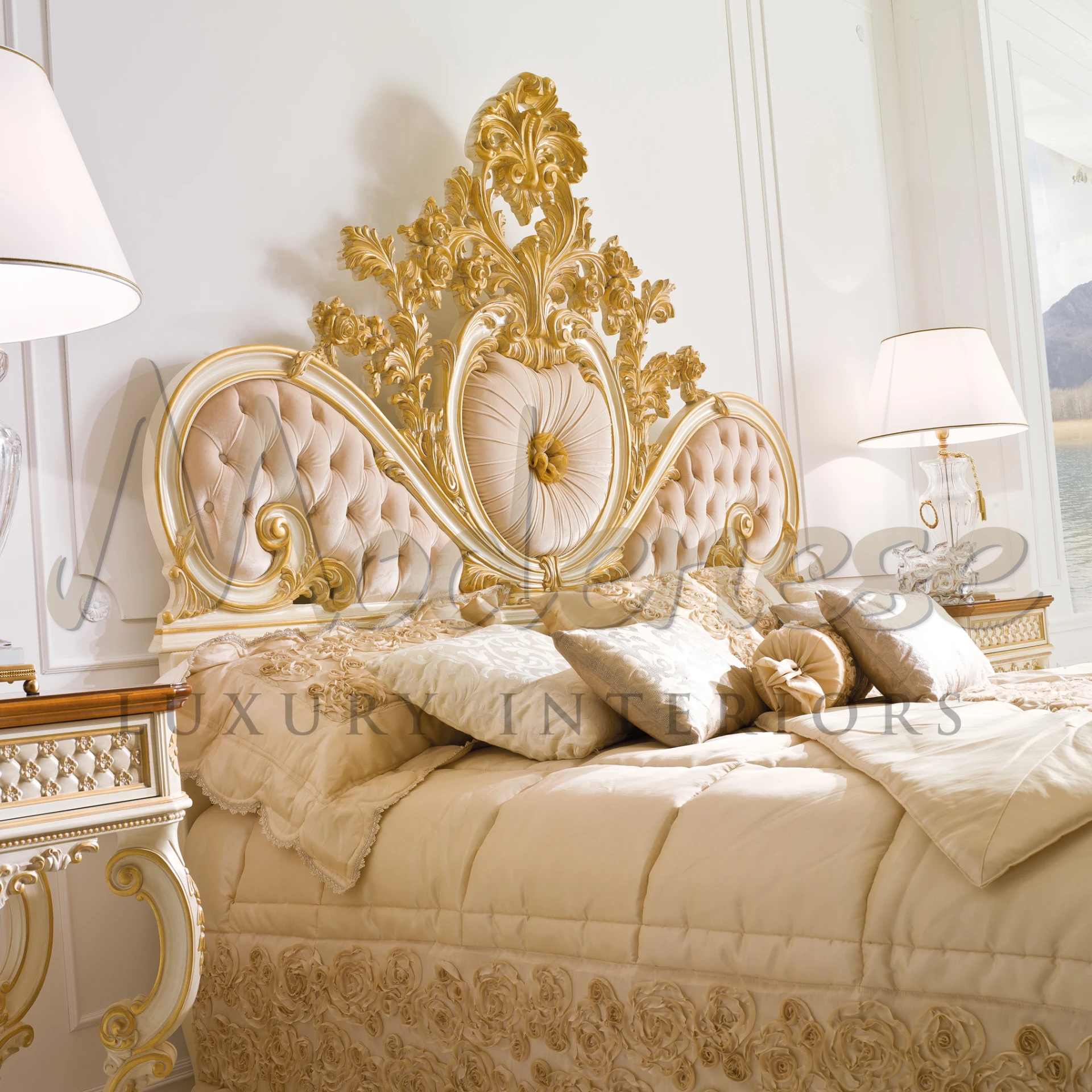 Experience the allure of aristocracy with our Royal Style Double Bed. Immerse yourself in opulence and refinement for a restful night's sleep.