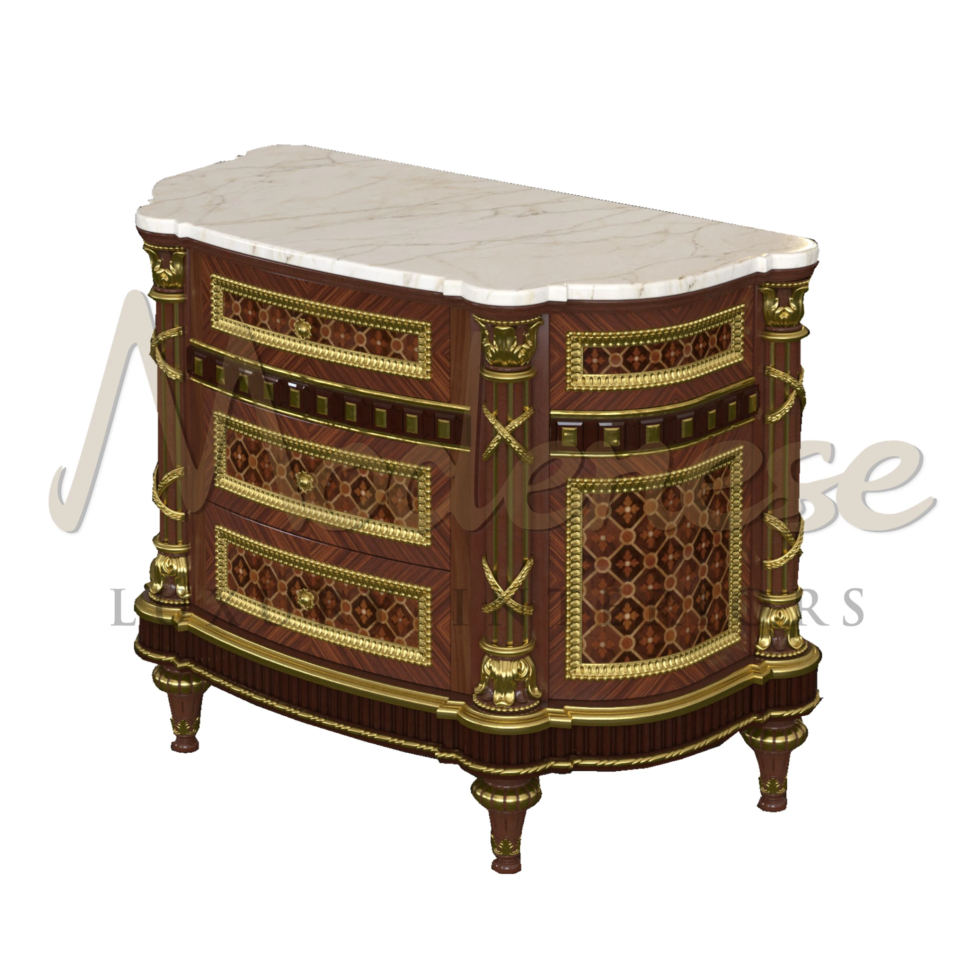 Enhance your bedroom with our French Marquetry Night Table, exuding timeless elegance and craftsmanship.