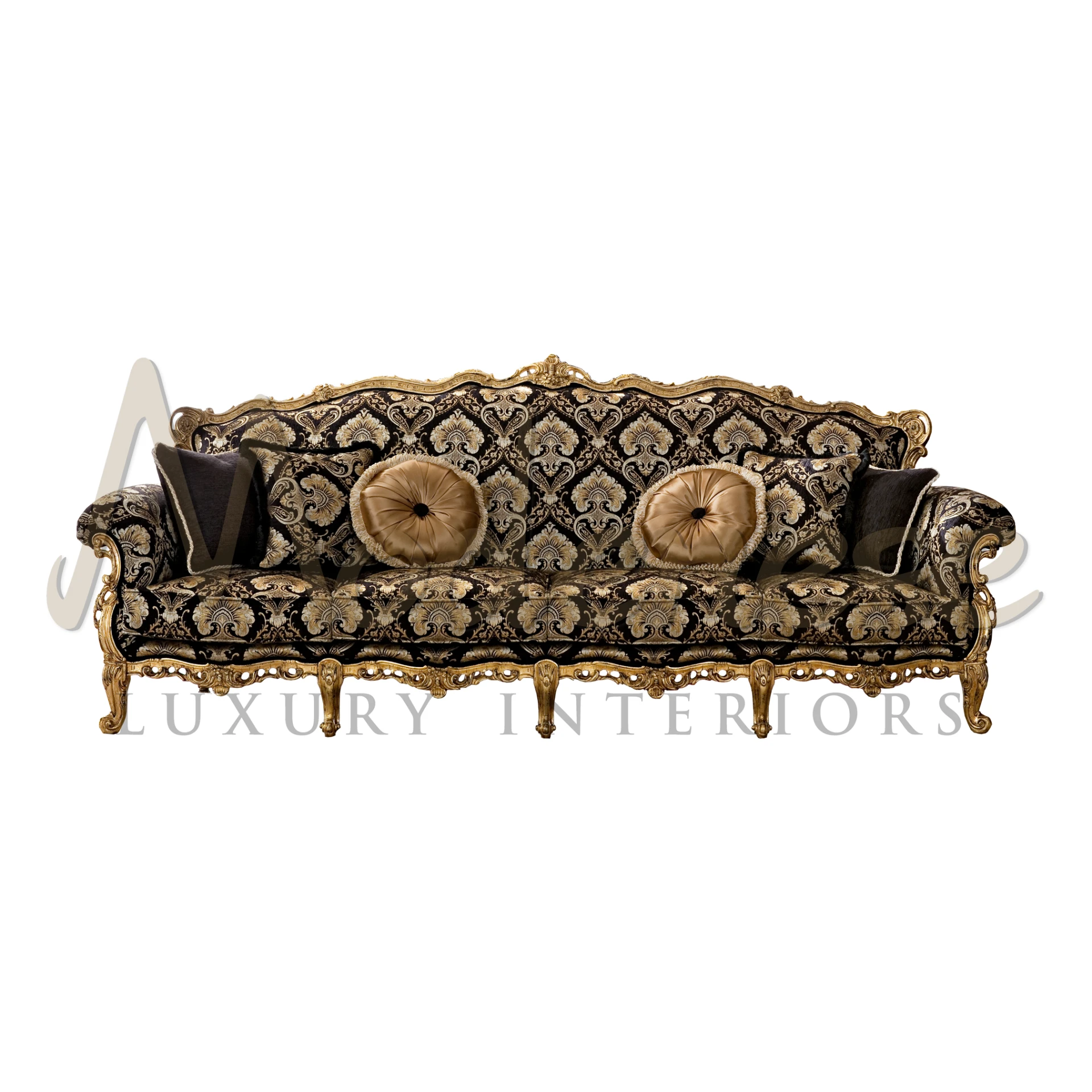 Experience the grandeur of the Baroque era in your home with our Baroque Grand Four-Seater Sofa. 