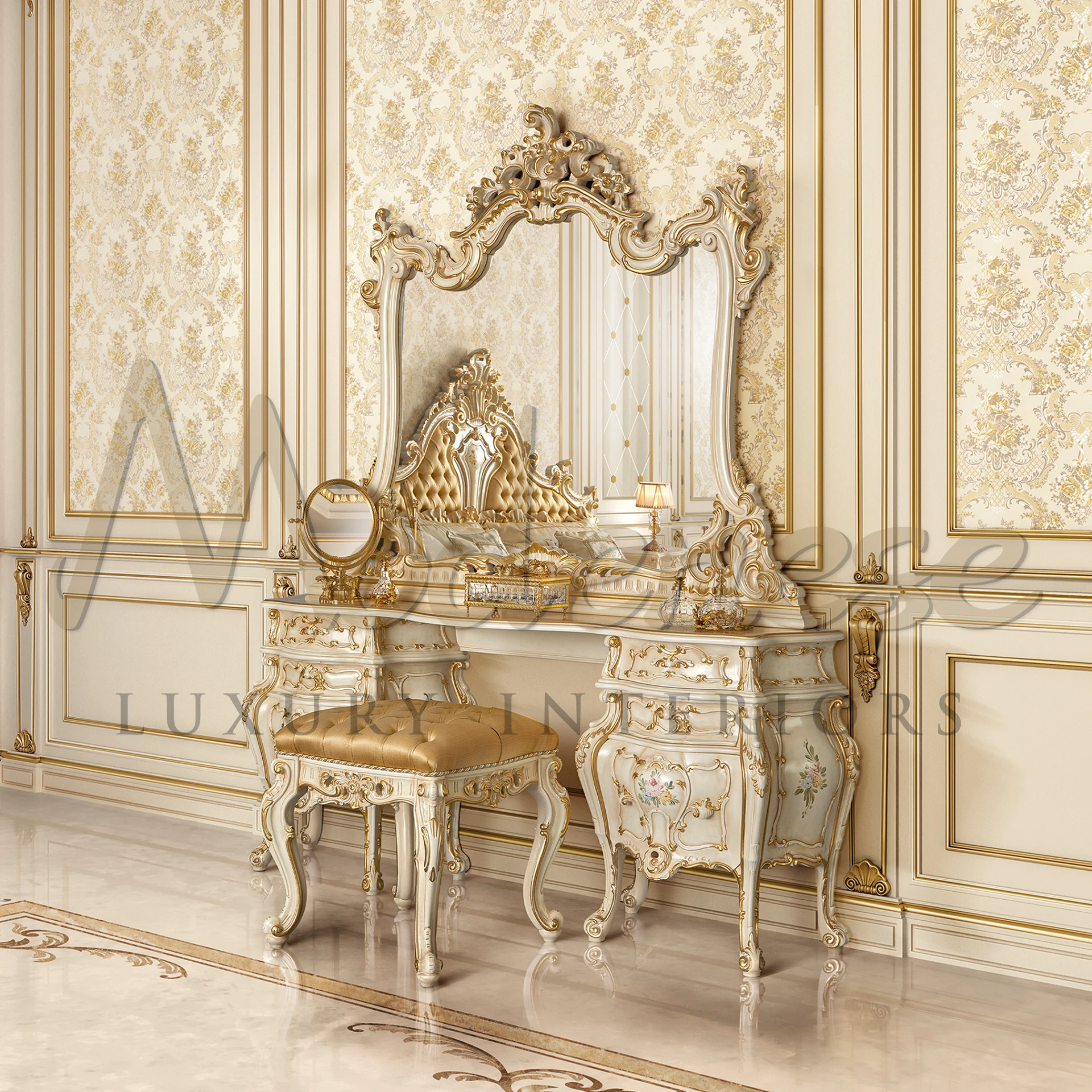 Discover your daily routine with our Baroque Design Toilette, a masterpiece of opulence and practicality in one exquisite package.