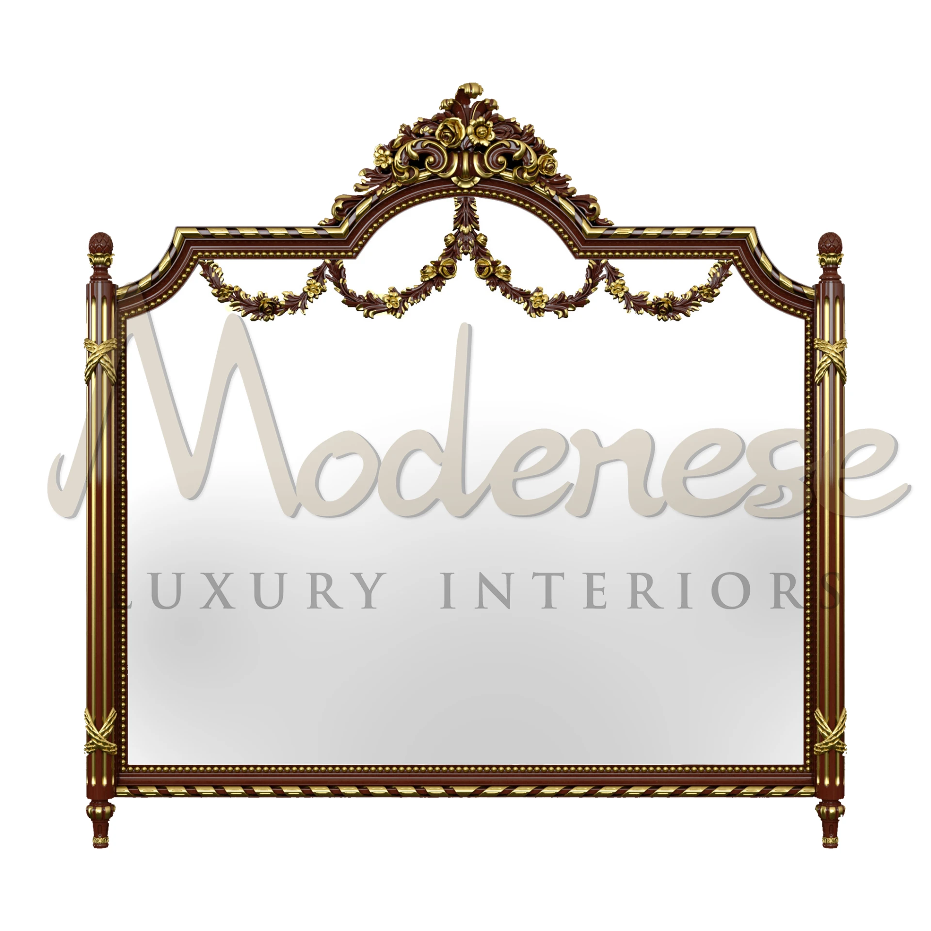 Glamour Figured Mirror in various sizes, showcasing luxury and classic style with handmade Italian design for elegant home decor.