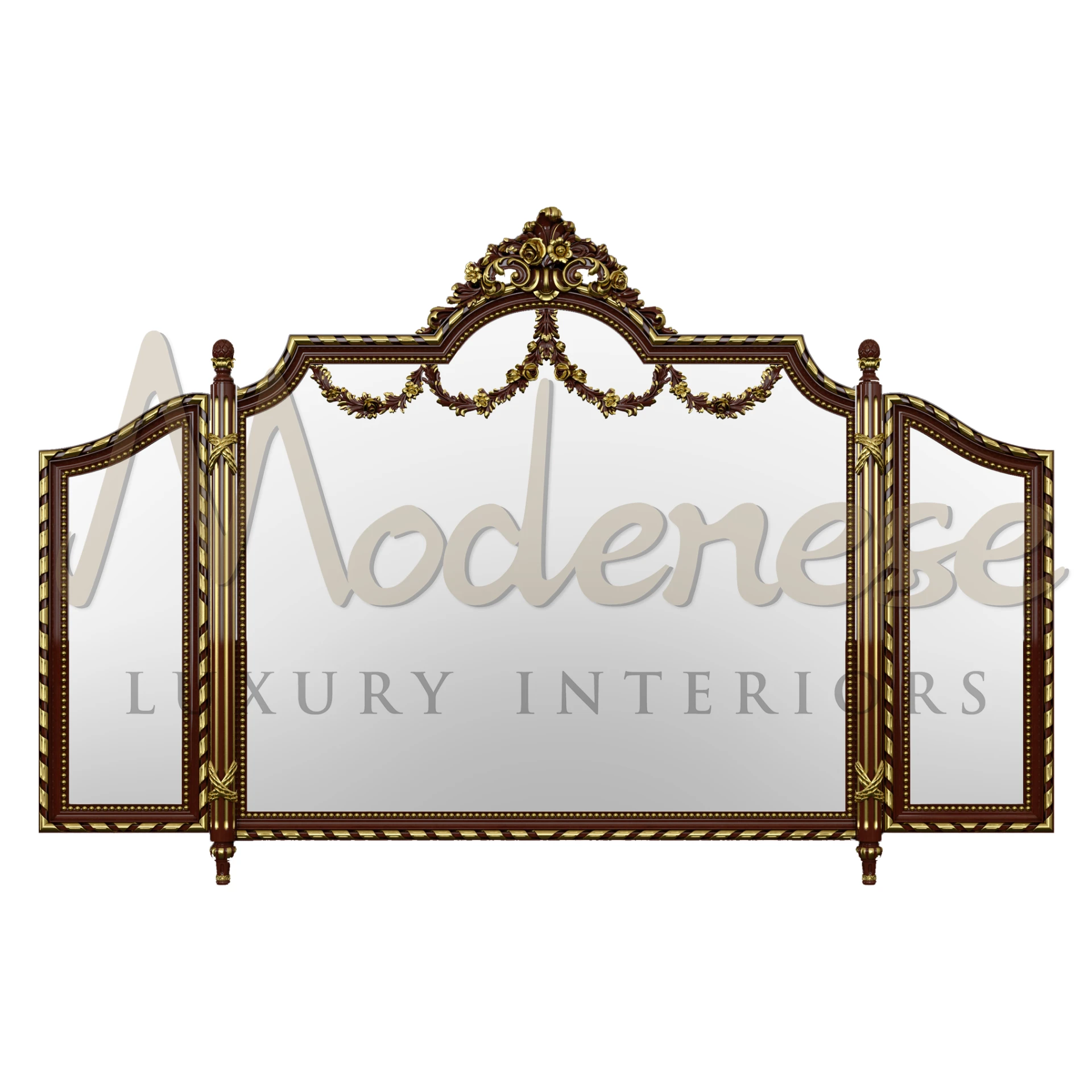 Noble Handmade Figured Mirror features magnificent carvings, embodying classic and baroque styles for a luxurious interior design.