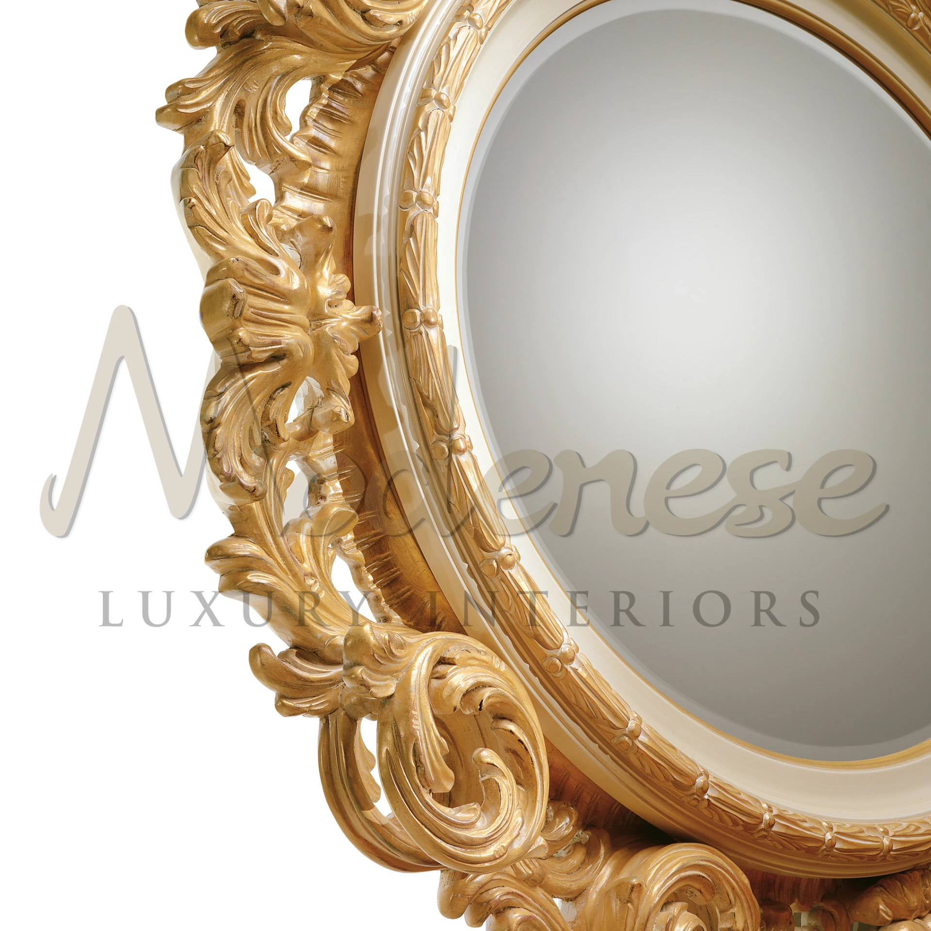 Luxury redefined with the Hand Carved Classic Mirror, custom-made by Modenese Furniture to complement any home decor.